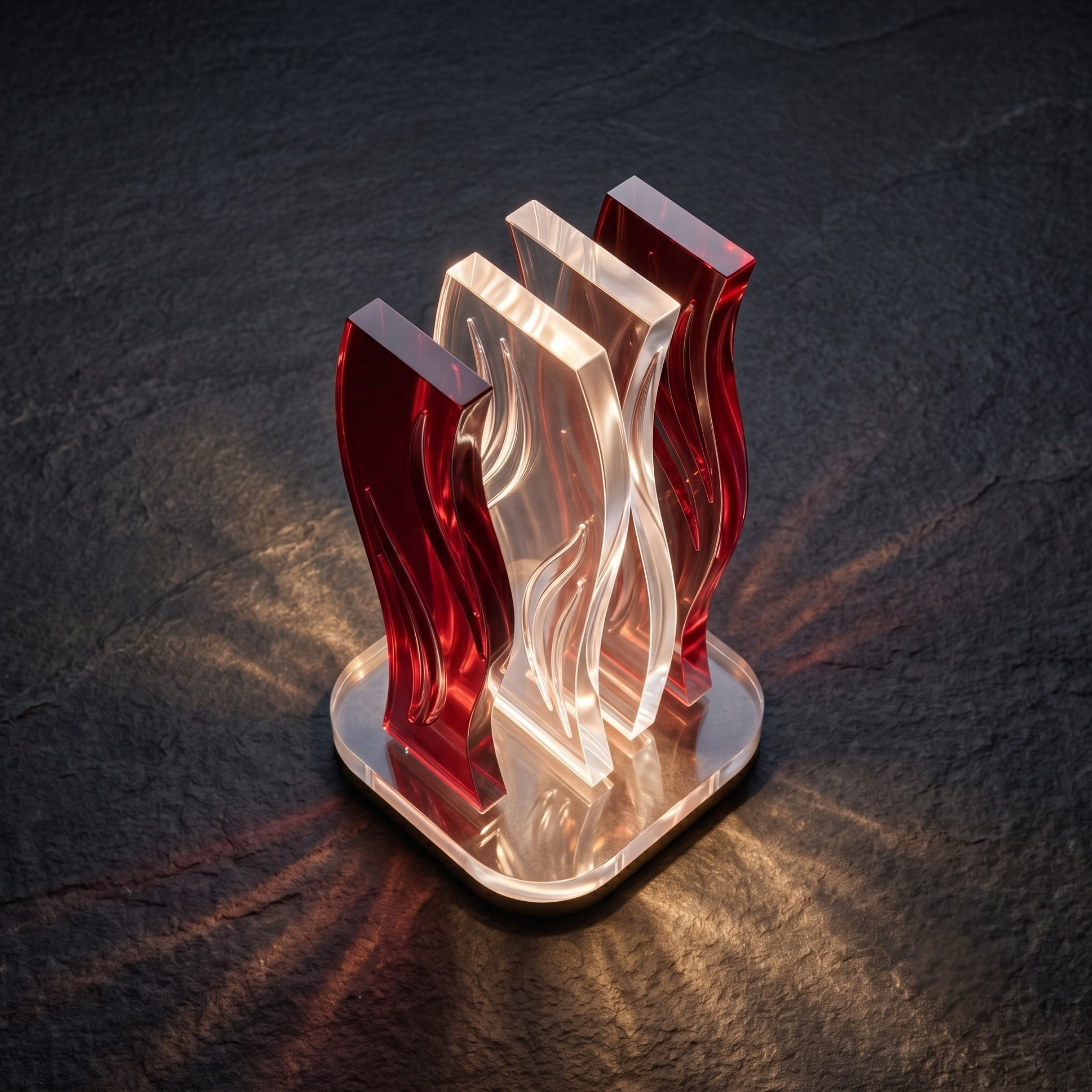 WAVE | Akrilik LED Masa Lambası | Uzaktan Kumandalı +100 Renk RGB Ambiyans Işığı | Dekoratif Modern Salon Yatak Odası Gece Lambası | Collection