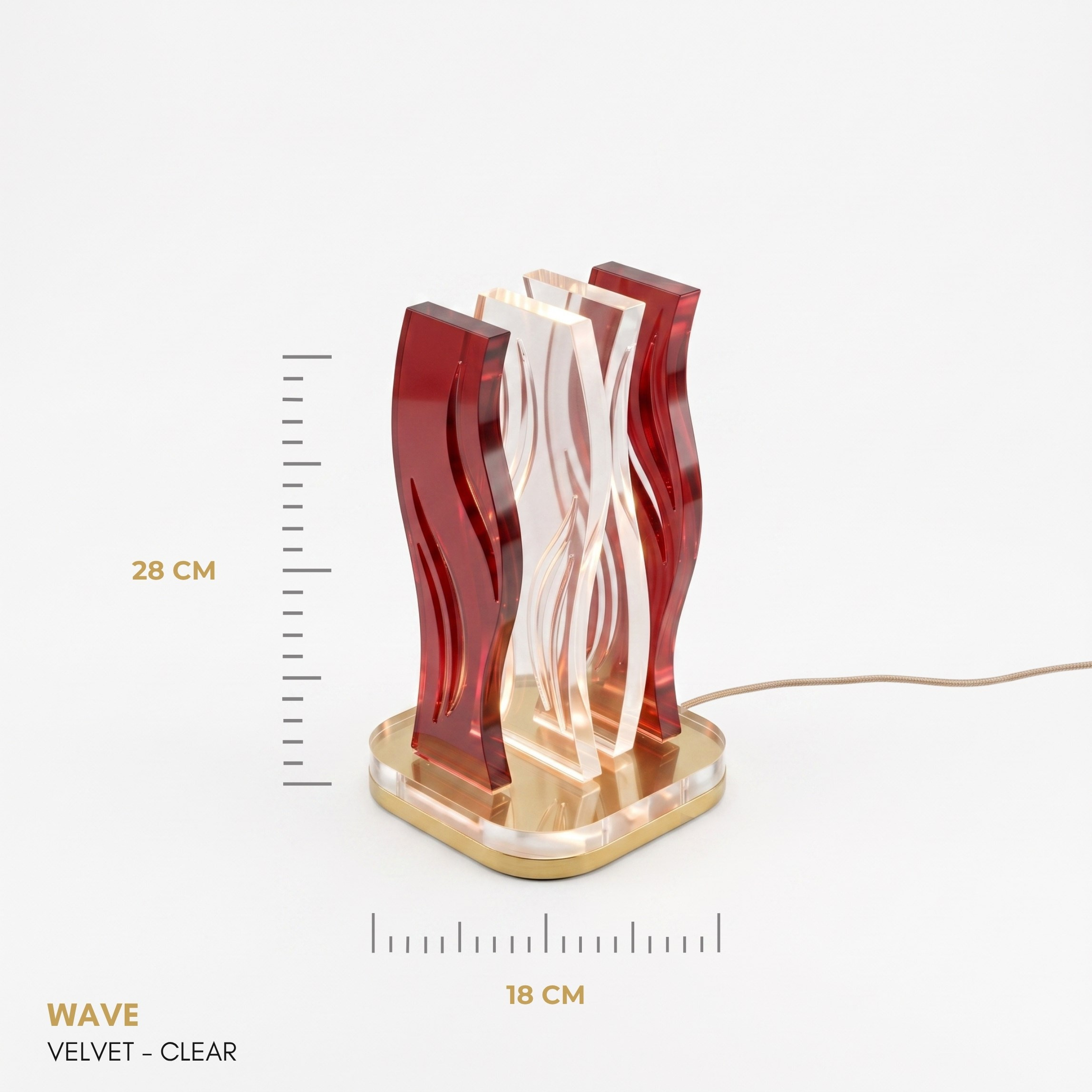 WAVE | Akrilik LED Masa Lambası | Uzaktan Kumandalı +100 Renk RGB Ambiyans Işığı | Dekoratif Modern Salon Yatak Odası Gece Lambası | Collection