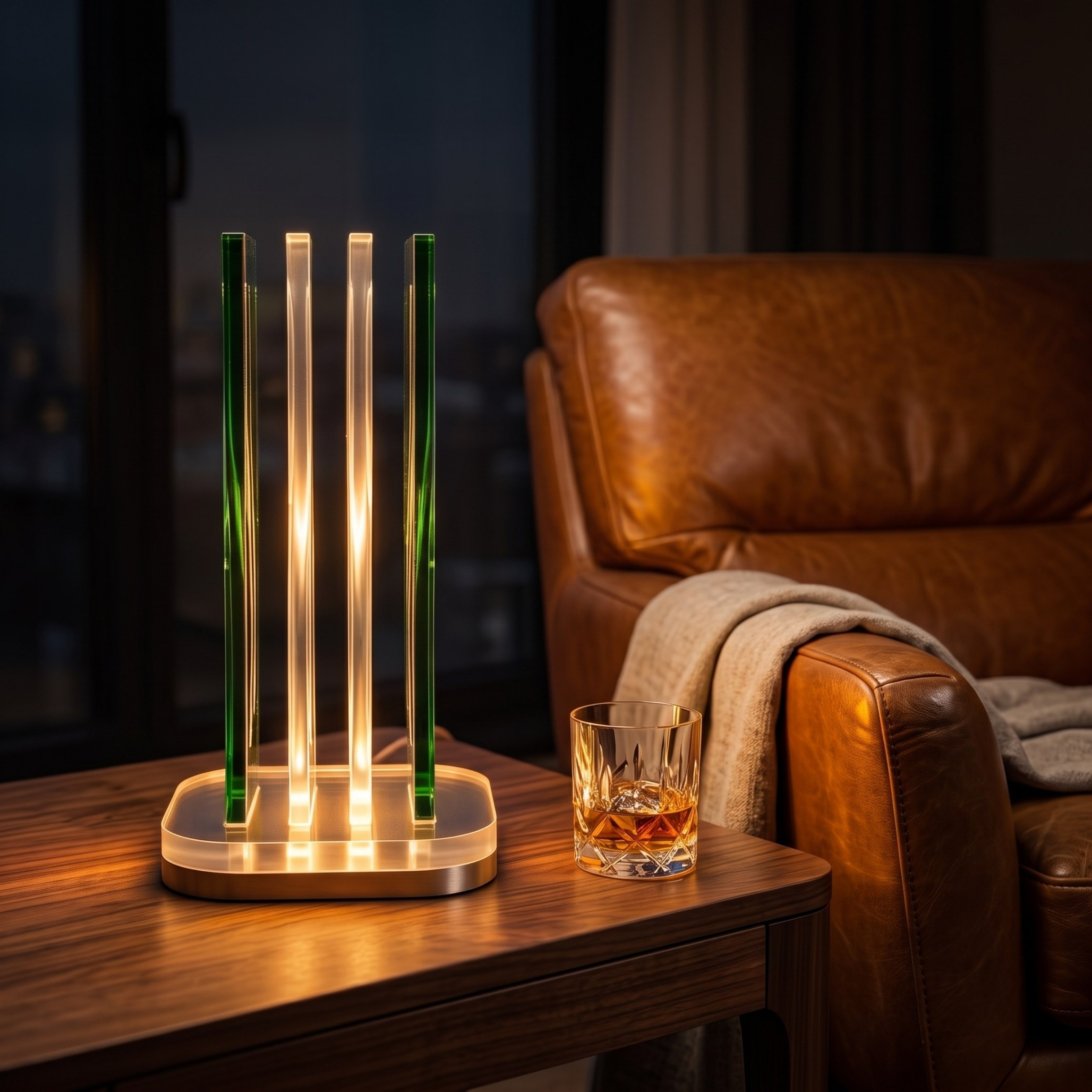 WAVE | Akrilik LED Masa Lambası | Uzaktan Kumandalı +100 Renk RGB Ambiyans Işığı | Dekoratif Modern Salon Yatak Odası Gece Lambası | Collection
