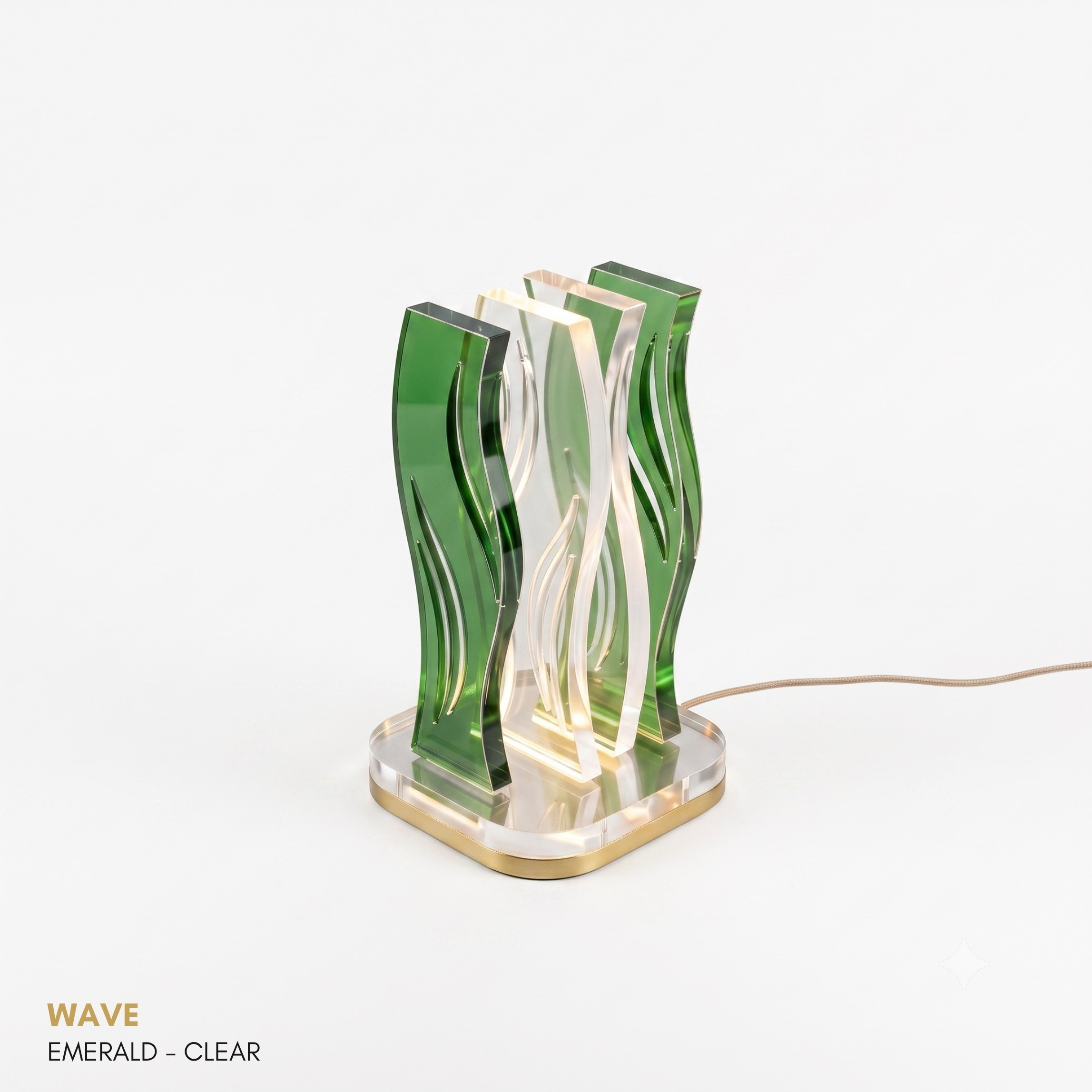 WAVE | Akrilik LED Masa Lambası | Uzaktan Kumandalı +100 Renk RGB Ambiyans Işığı | Dekoratif Modern Salon Yatak Odası Gece Lambası | Collection