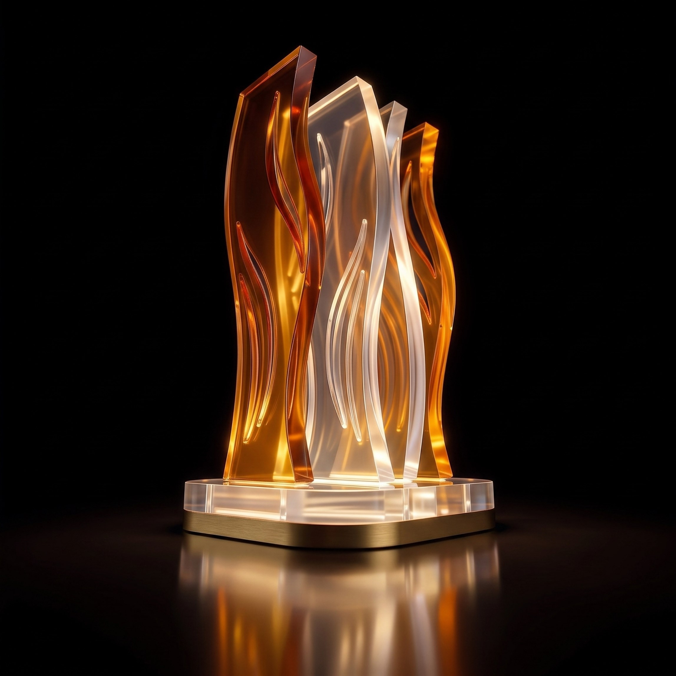 WAVE | Akrilik LED Masa Lambası | Uzaktan Kumandalı +100 Renk RGB Ambiyans Işığı | Dekoratif Modern Salon Yatak Odası Gece Lambası | Collection