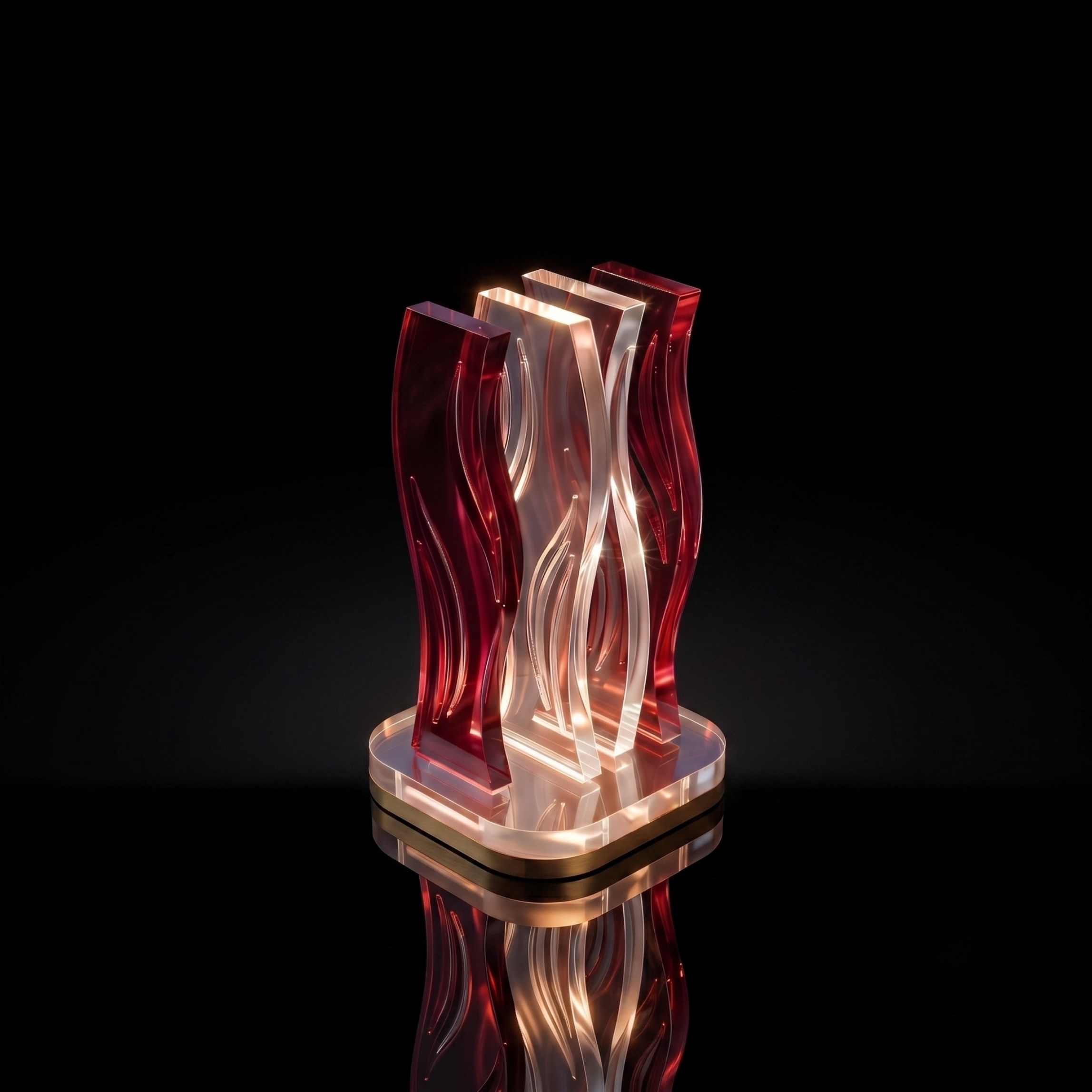 WAVE | Akrilik LED Masa Lambası | Uzaktan Kumandalı +100 Renk RGB Ambiyans Işığı | Dekoratif Modern Salon Yatak Odası Gece Lambası | Collection