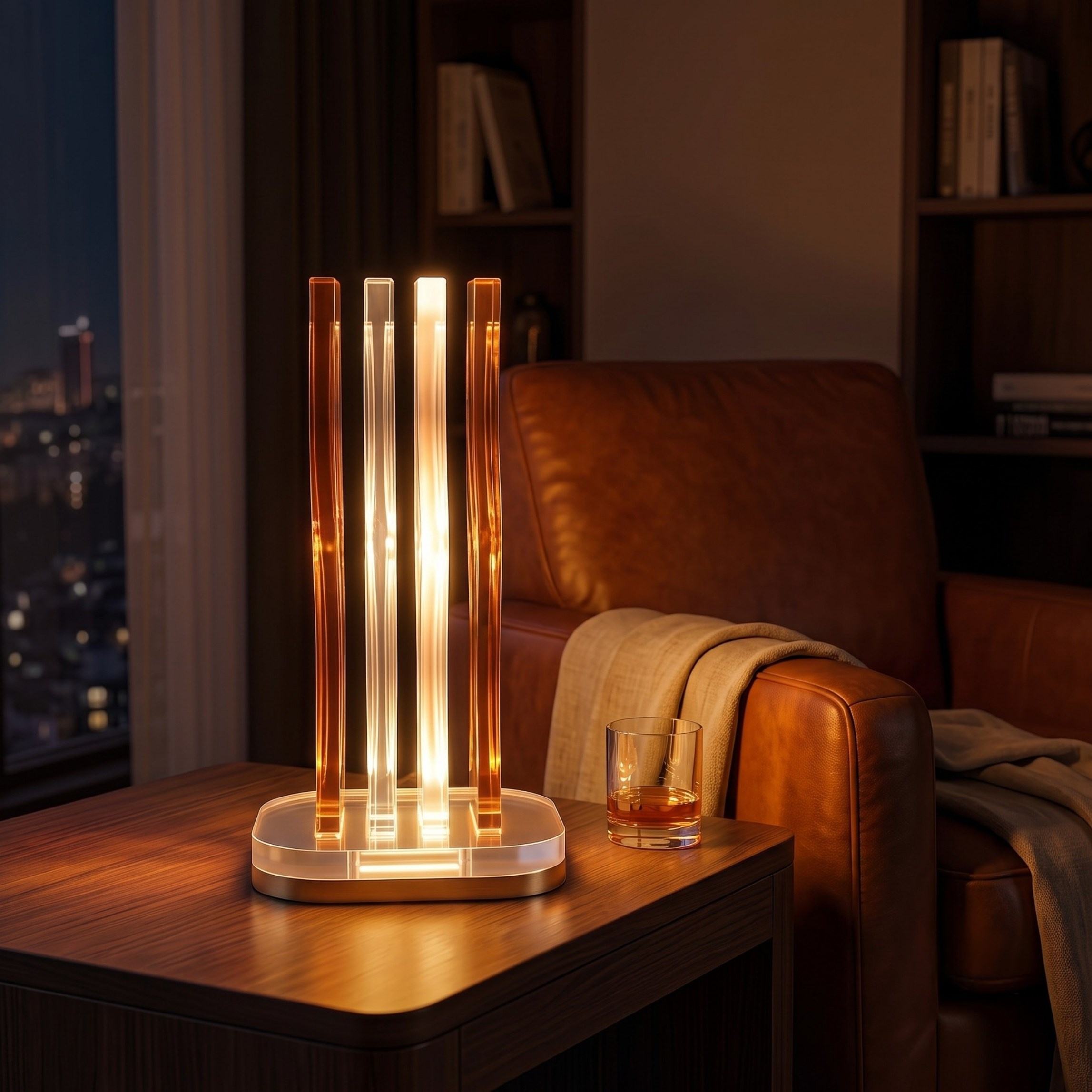 WAVE | Akrilik LED Masa Lambası | Uzaktan Kumandalı +100 Renk RGB Ambiyans Işığı | Dekoratif Modern Salon Yatak Odası Gece Lambası | Collection