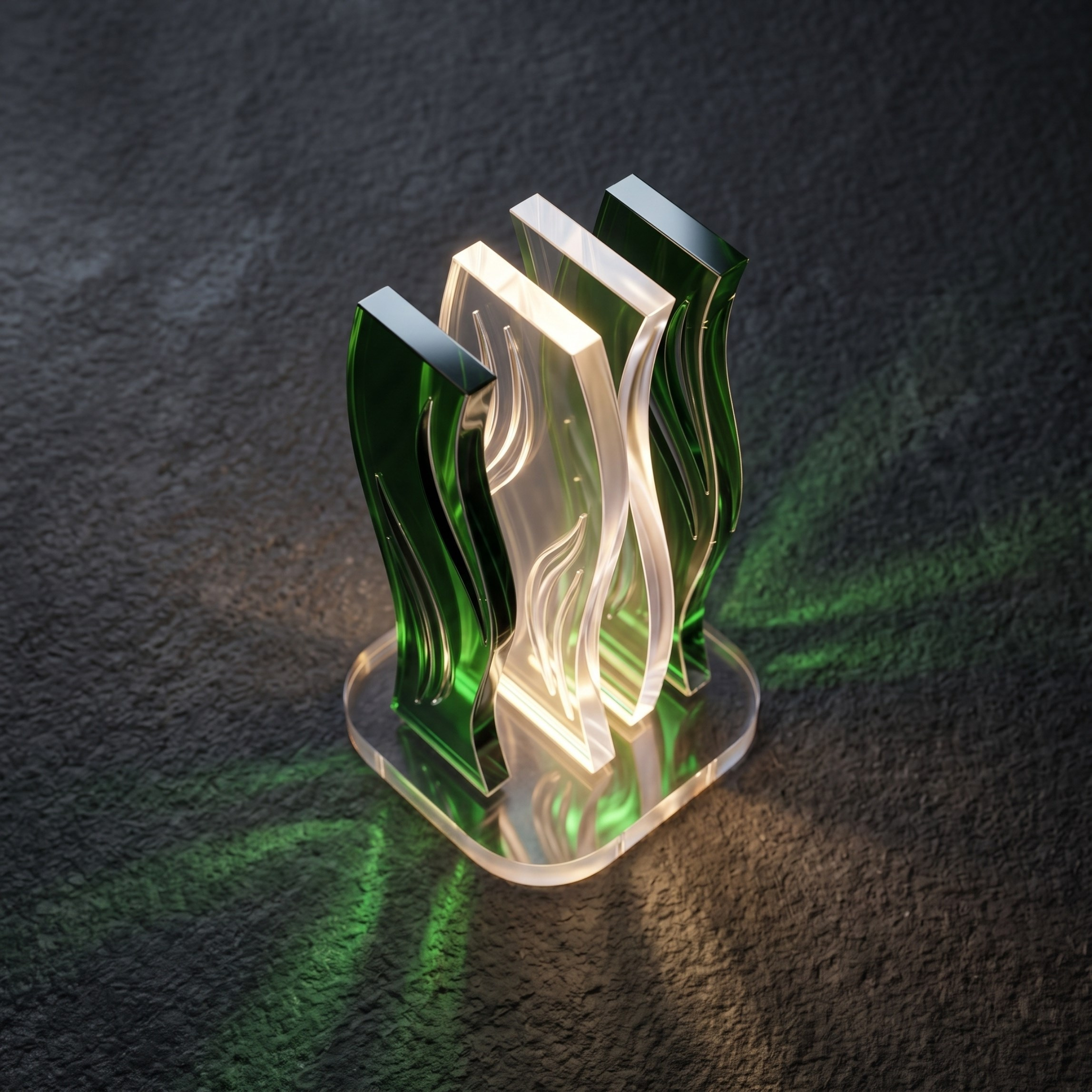 WAVE | Akrilik LED Masa Lambası | Uzaktan Kumandalı +100 Renk RGB Ambiyans Işığı | Dekoratif Modern Salon Yatak Odası Gece Lambası | Collection