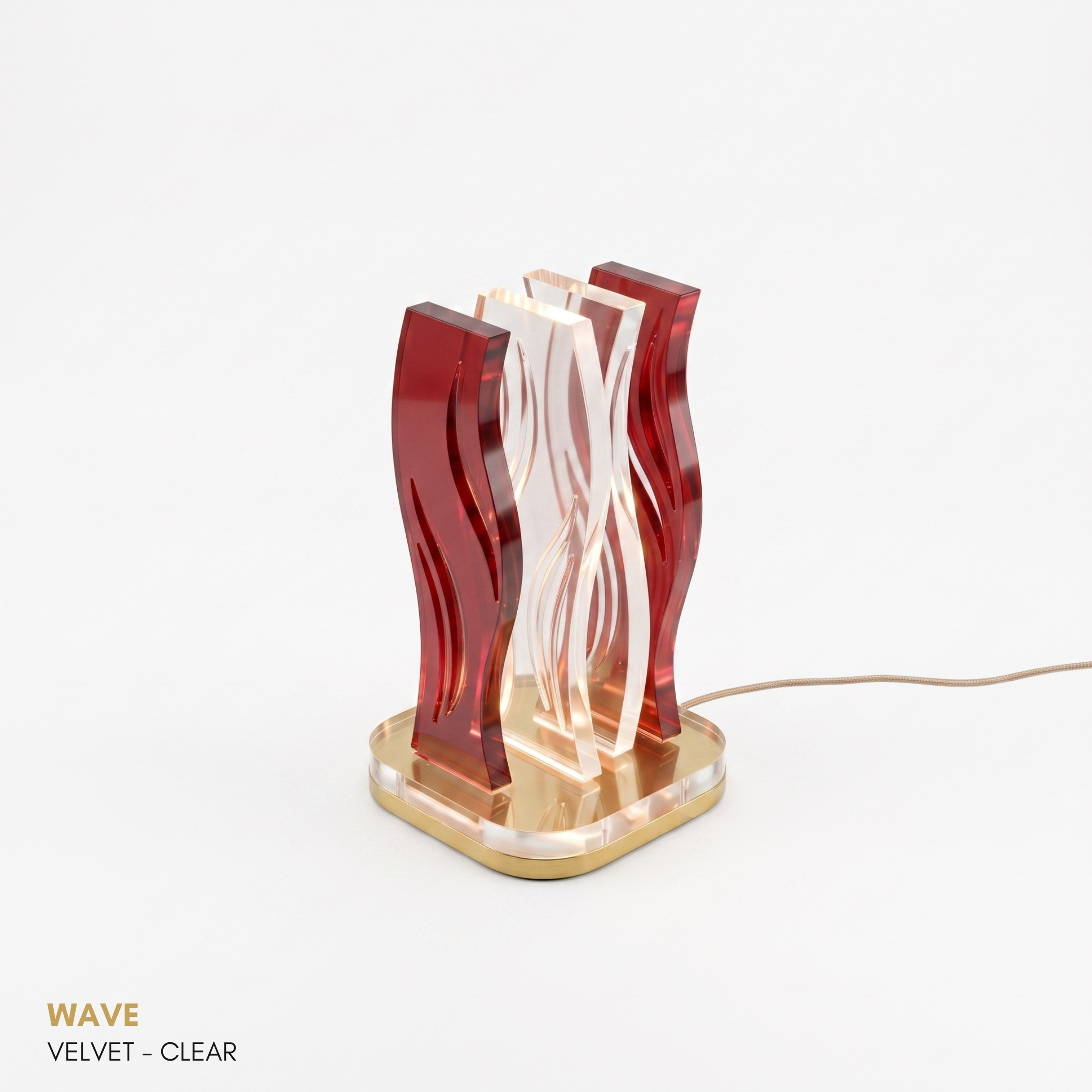 WAVE | Akrilik LED Masa Lambası | Uzaktan Kumandalı +100 Renk RGB Ambiyans Işığı | Dekoratif Modern Salon Yatak Odası Gece Lambası | Collection