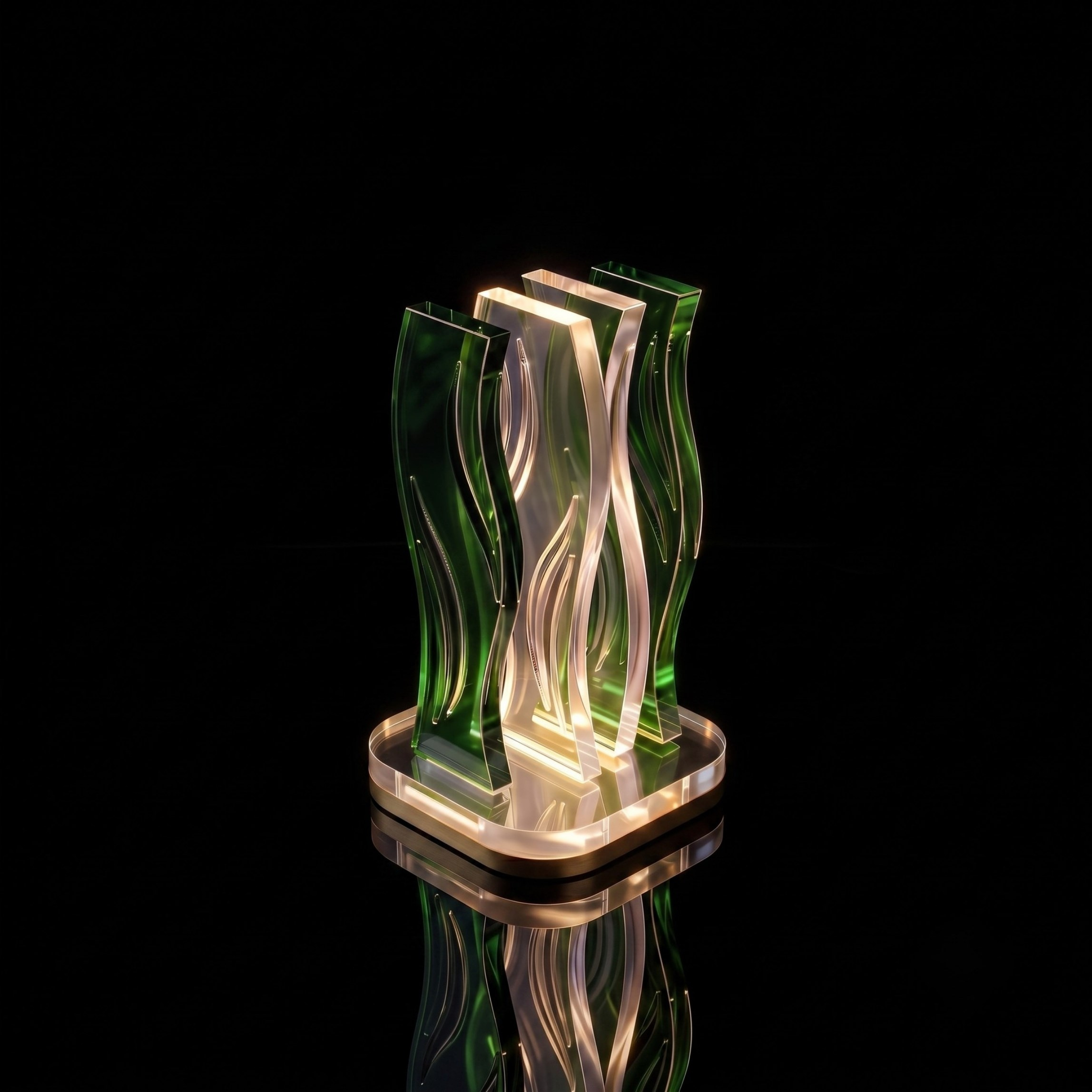 WAVE | Akrilik LED Masa Lambası | Uzaktan Kumandalı +100 Renk RGB Ambiyans Işığı | Dekoratif Modern Salon Yatak Odası Gece Lambası | Collection