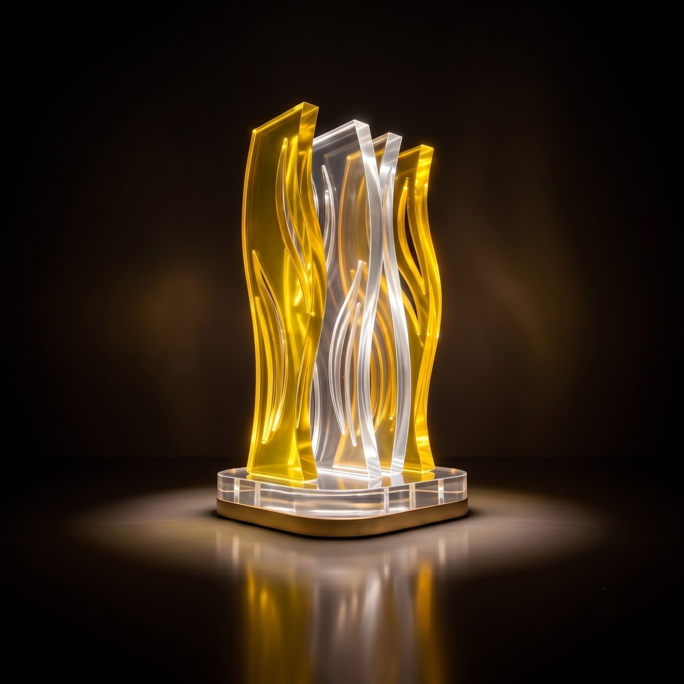 WAVE | Akrilik LED Masa Lambası | Uzaktan Kumandalı +100 Renk RGB Ambiyans Işığı | Dekoratif Modern Salon Yatak Odası Gece Lambası | Collection