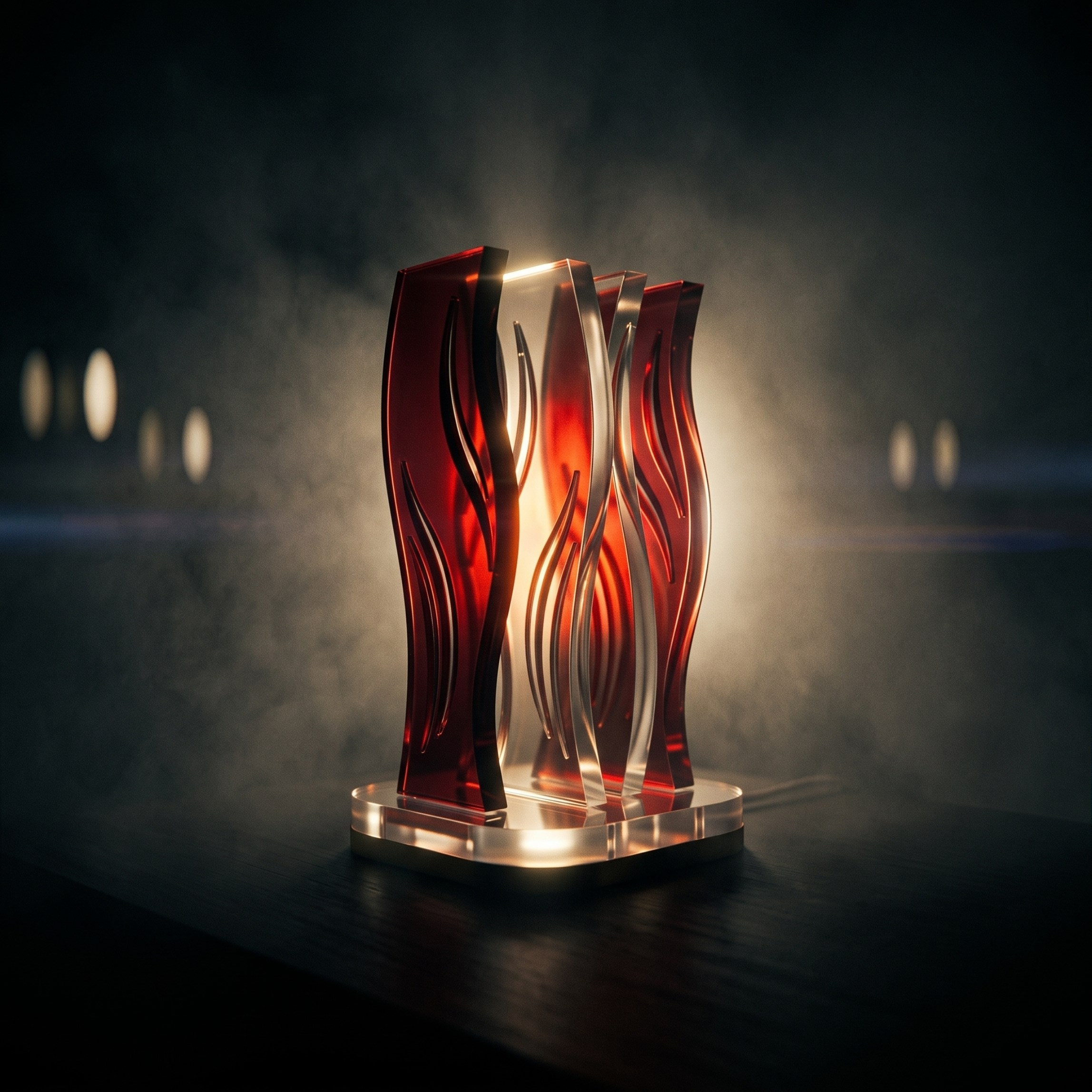WAVE | Akrilik LED Masa Lambası | Uzaktan Kumandalı +100 Renk RGB Ambiyans Işığı | Dekoratif Modern Salon Yatak Odası Gece Lambası | Collection