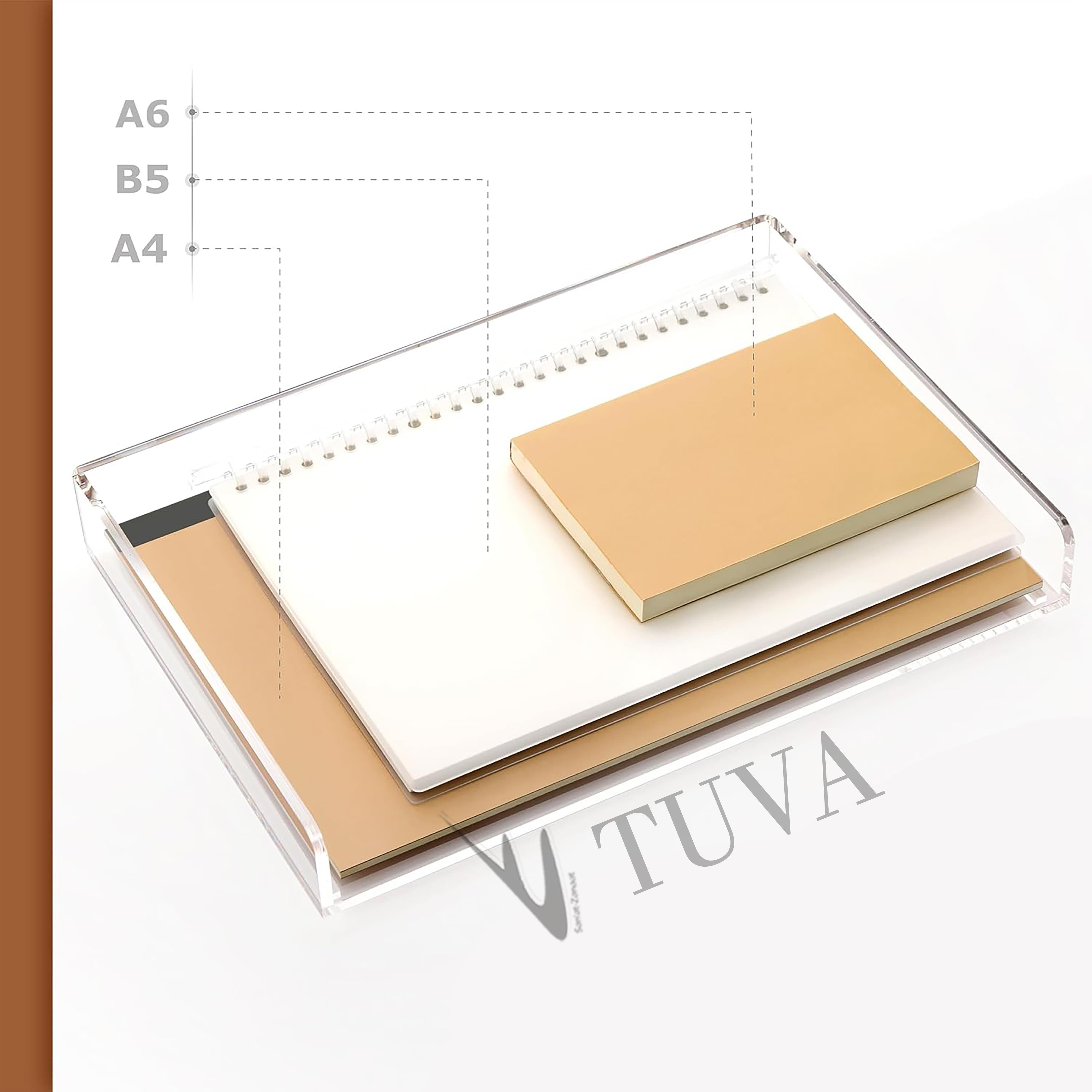 Yatay & Dikey Form İki Kat Raf Modern Dergi Kitap Dosya Düzenleyici | Minimalist Masaüstü Organizer | Tuva Premium Tasarım