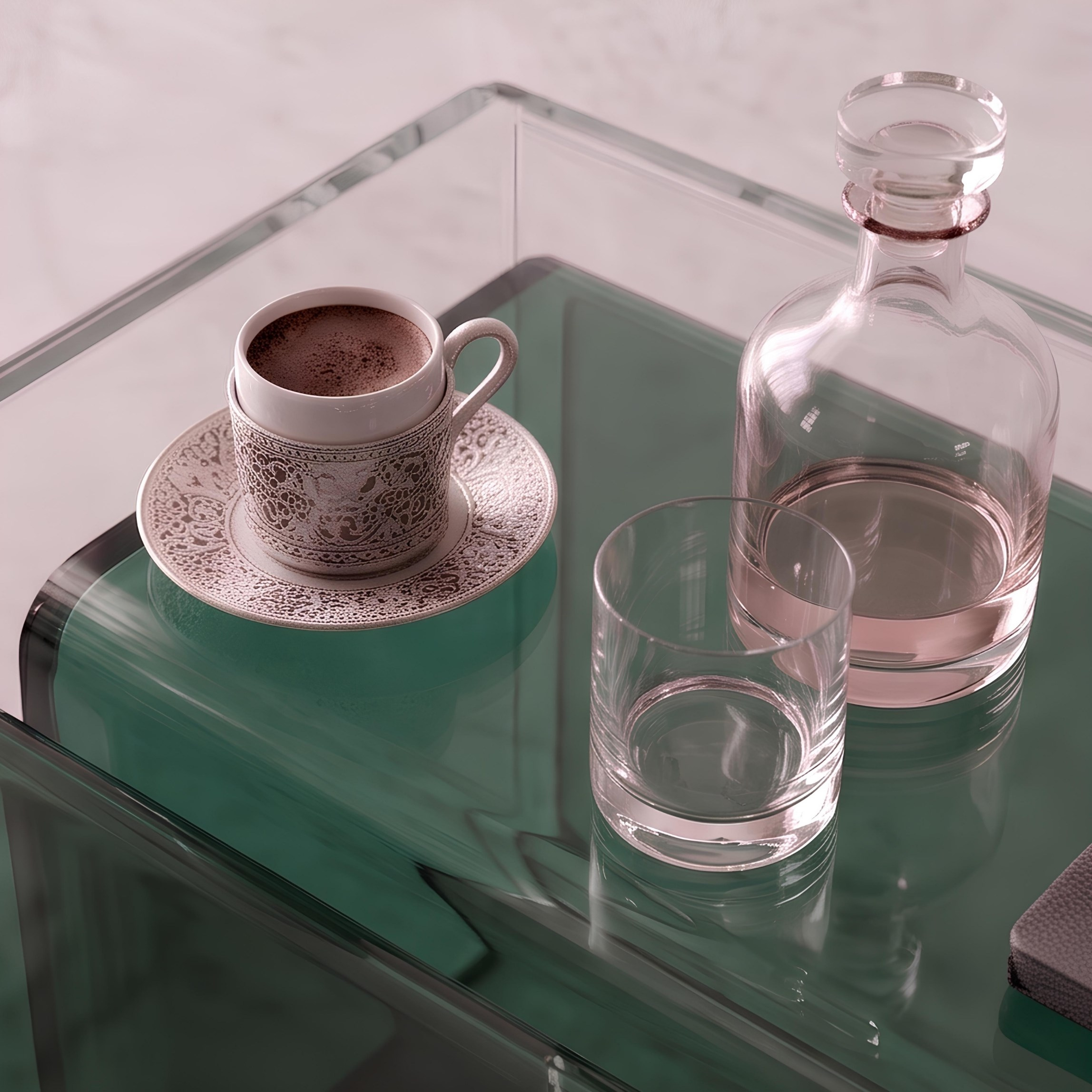 ZYGON ECHO | Premium Akrilik 3'lü Zigon Set ve Orta Sehpa | TUVA Collection