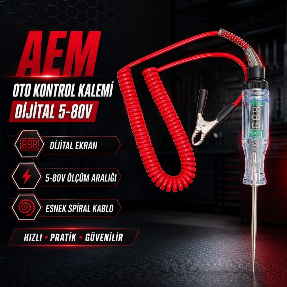 AEM Oto Kontrol Kalemi Dijital 5-80V