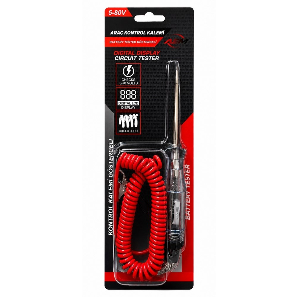 AEM Oto Kontrol Kalemi Dijital 5-80V