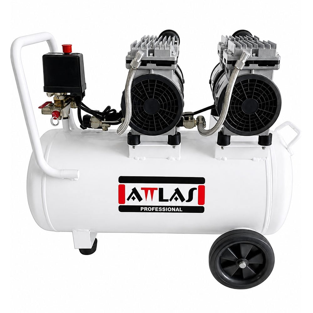 ATTLAS SC 1550-2 J Sessiz Monofaze Hava Kompresörü Çift Motorlu 50 LT 1.5 HP