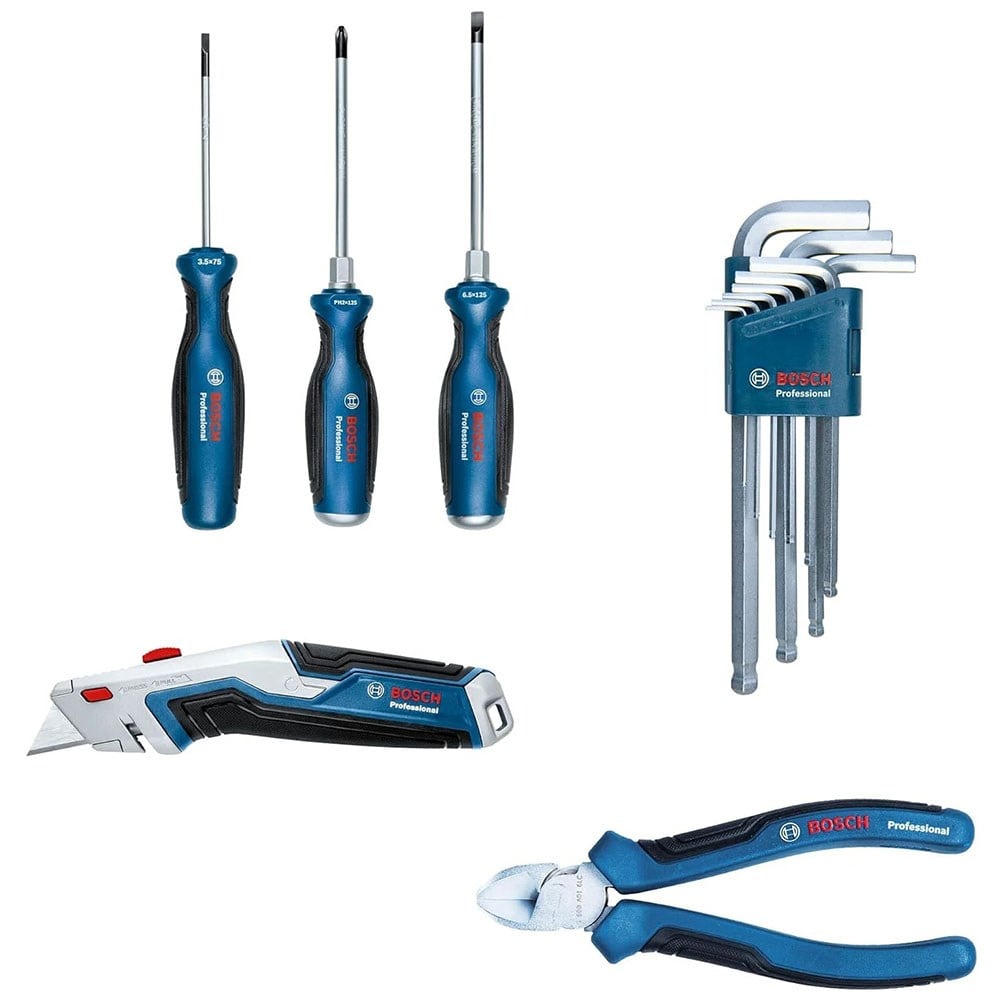 BOSCH 1600A02H5C Dolu Takım Çantası - El Aleti Seti Profesyonel 6 Parça Çanta Kemer Seti
