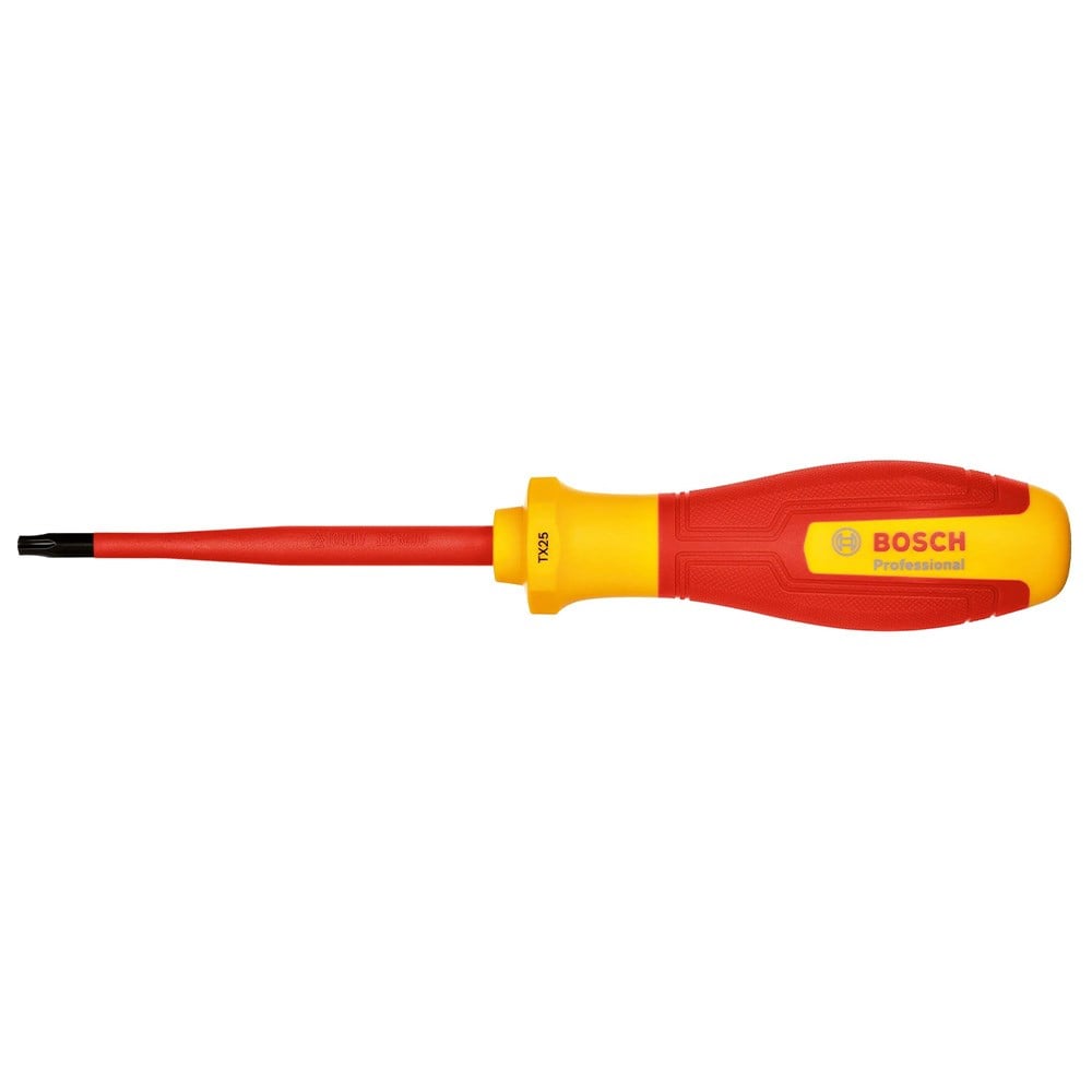 BOSCH T25 Torx Uçlu Tornavida Izoleli PRO VDE 100 mm