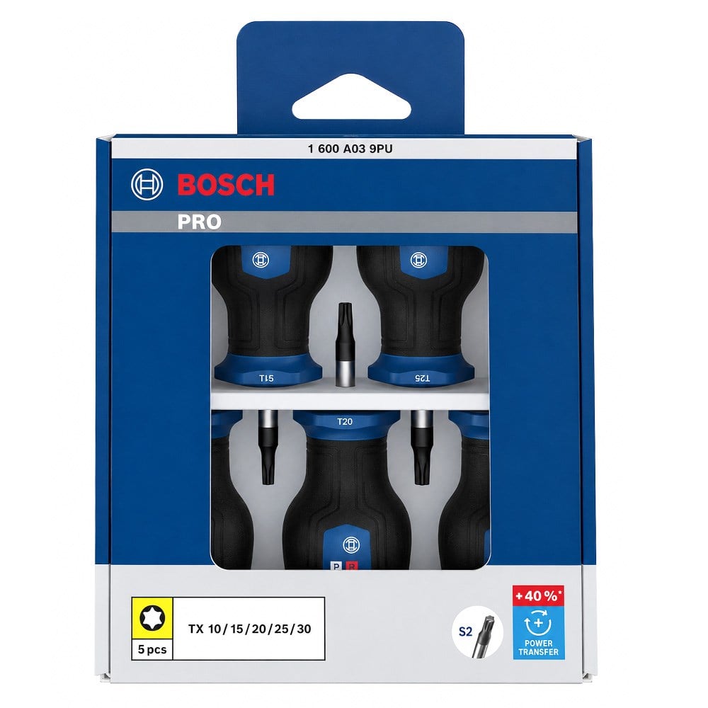 BOSCH Torx Uçlu Topaç Tornavida Takımı Pro 5 Parça
