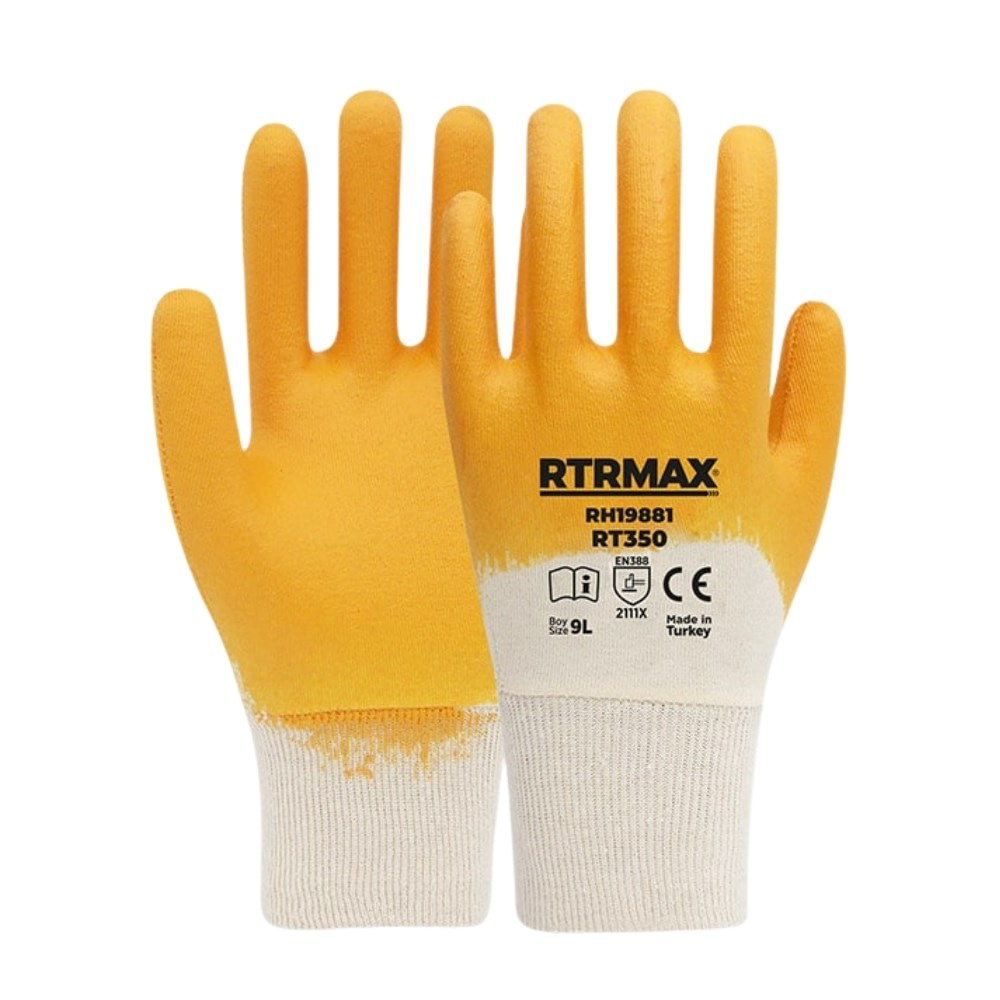 RTRMAX RH19881 Nitril Kaplı Pamuk Eldiven No:9