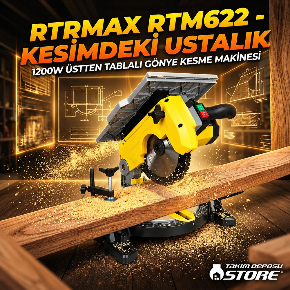 RTRMAX RTM622 Üstten Tablalı Gönye Kesme Makinesi 1200W