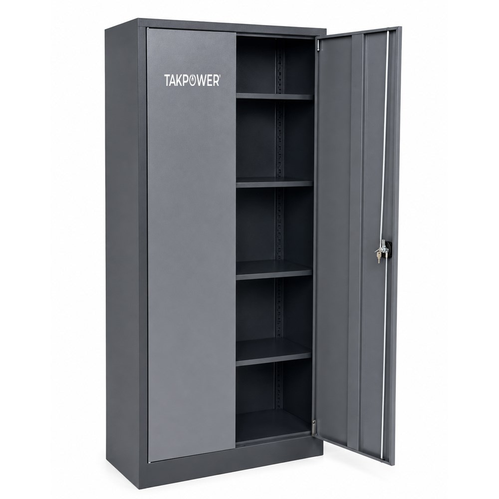 TAKPOWER 2 Kapaklı Metal Dolap - 198 lik Dosya Dolabı Antrasit Gri