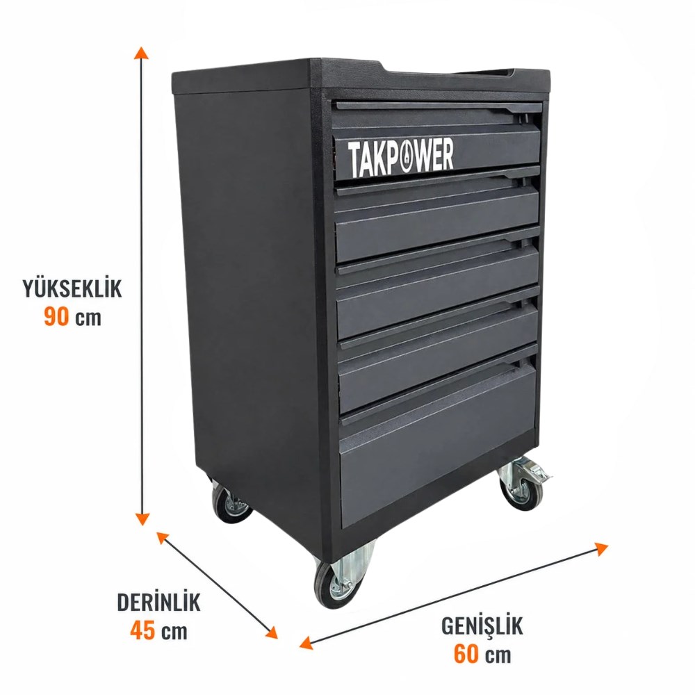 TAKPOWER 5 Çekmeceli Boş Takım Arabası Pro