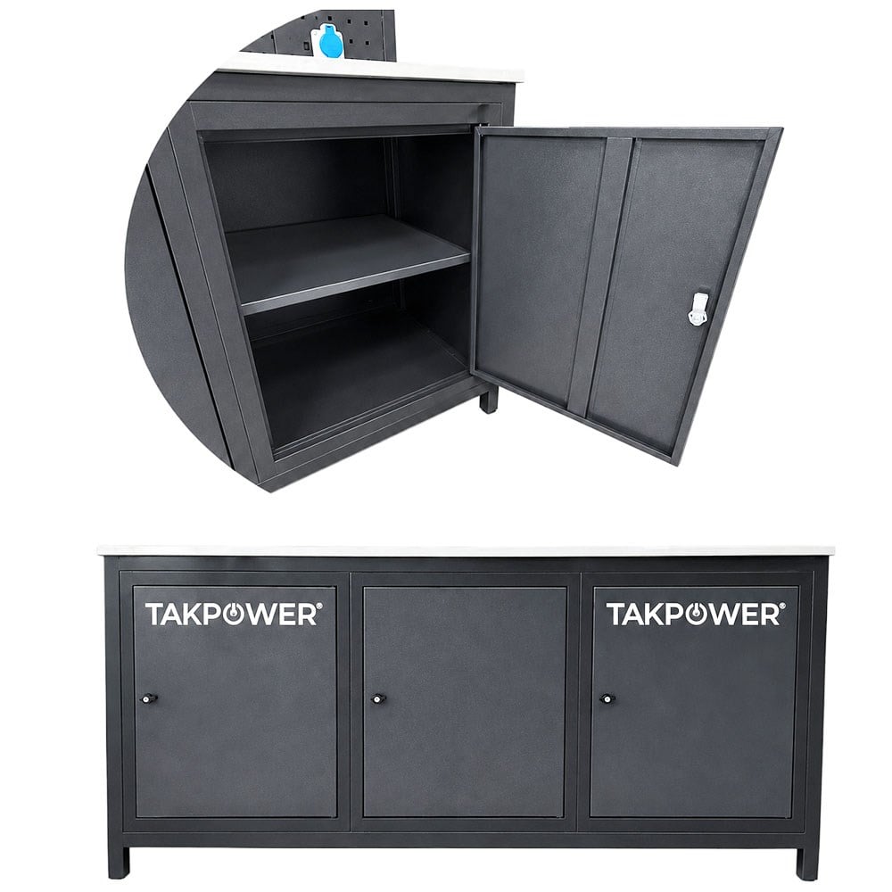 TAKPOWER TTR4413 2 Metre Takım Tezgahı 3 Dolaplı Antresit
