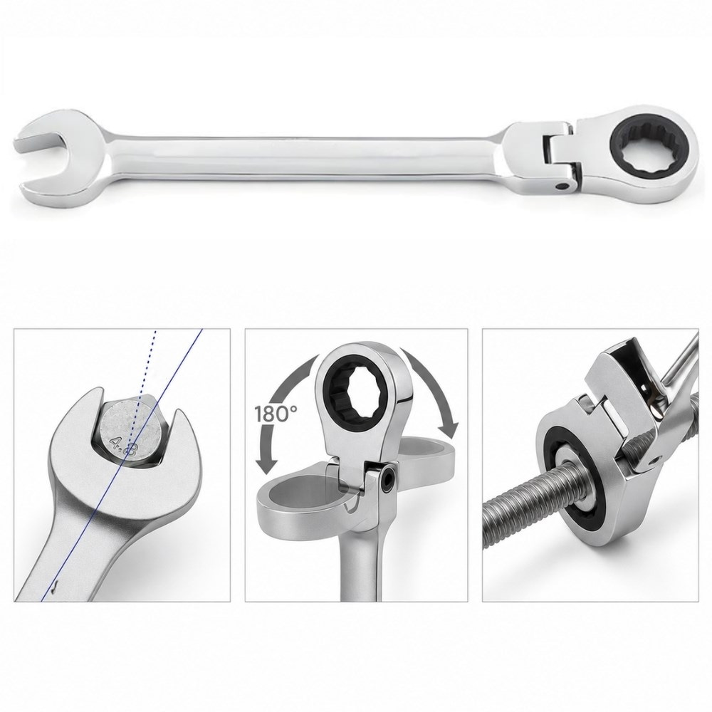 UNIVERSAL Mafsallı Cırcır Kombine Anahtar 8 mm