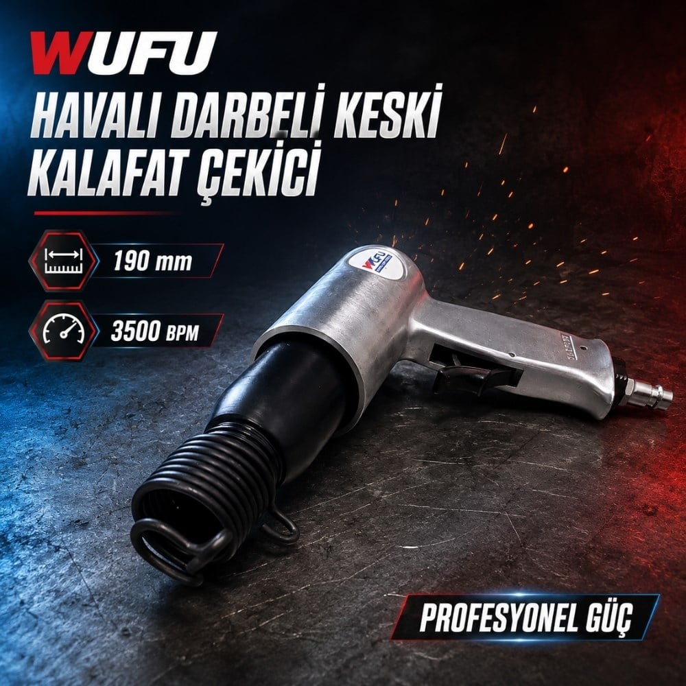 WUFU Havalı Darbeli Keski Kalafat Çekici 190 mm