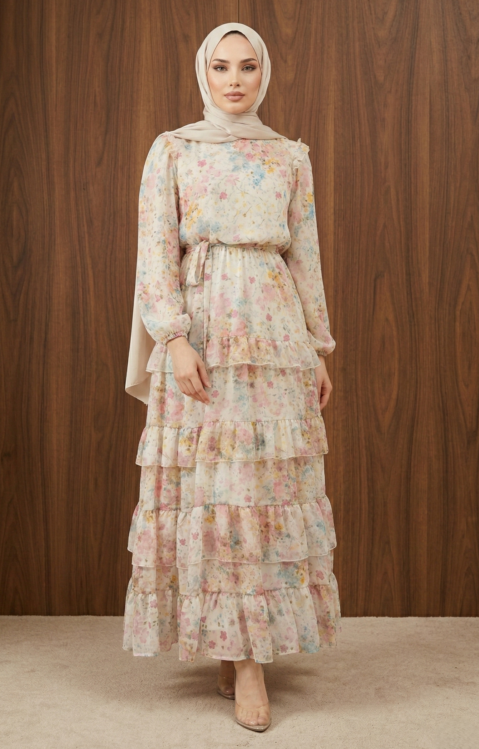 Sifon Elbise Pembe