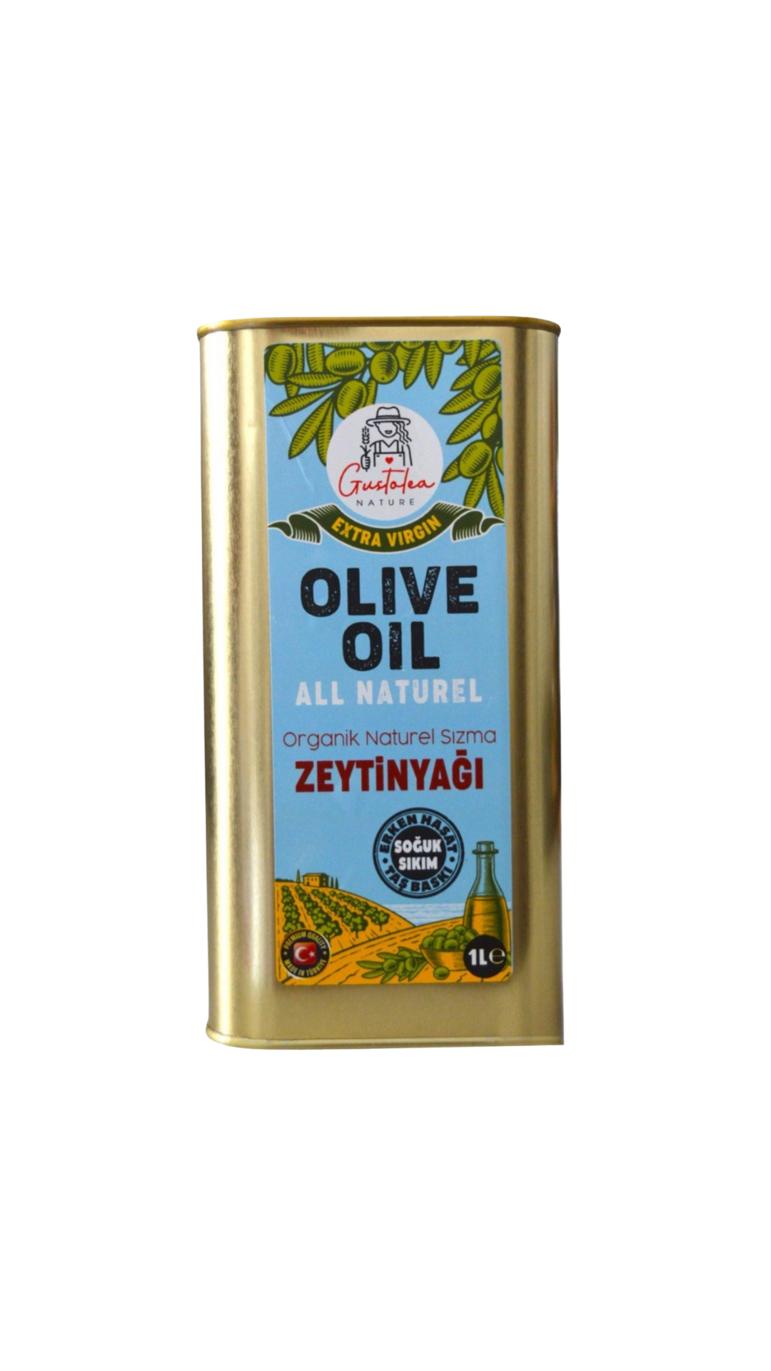 GN Gustolea Nature Organik Bebek Soğuk Sıkım Naturel Sızma Zeytinyağı 1 L