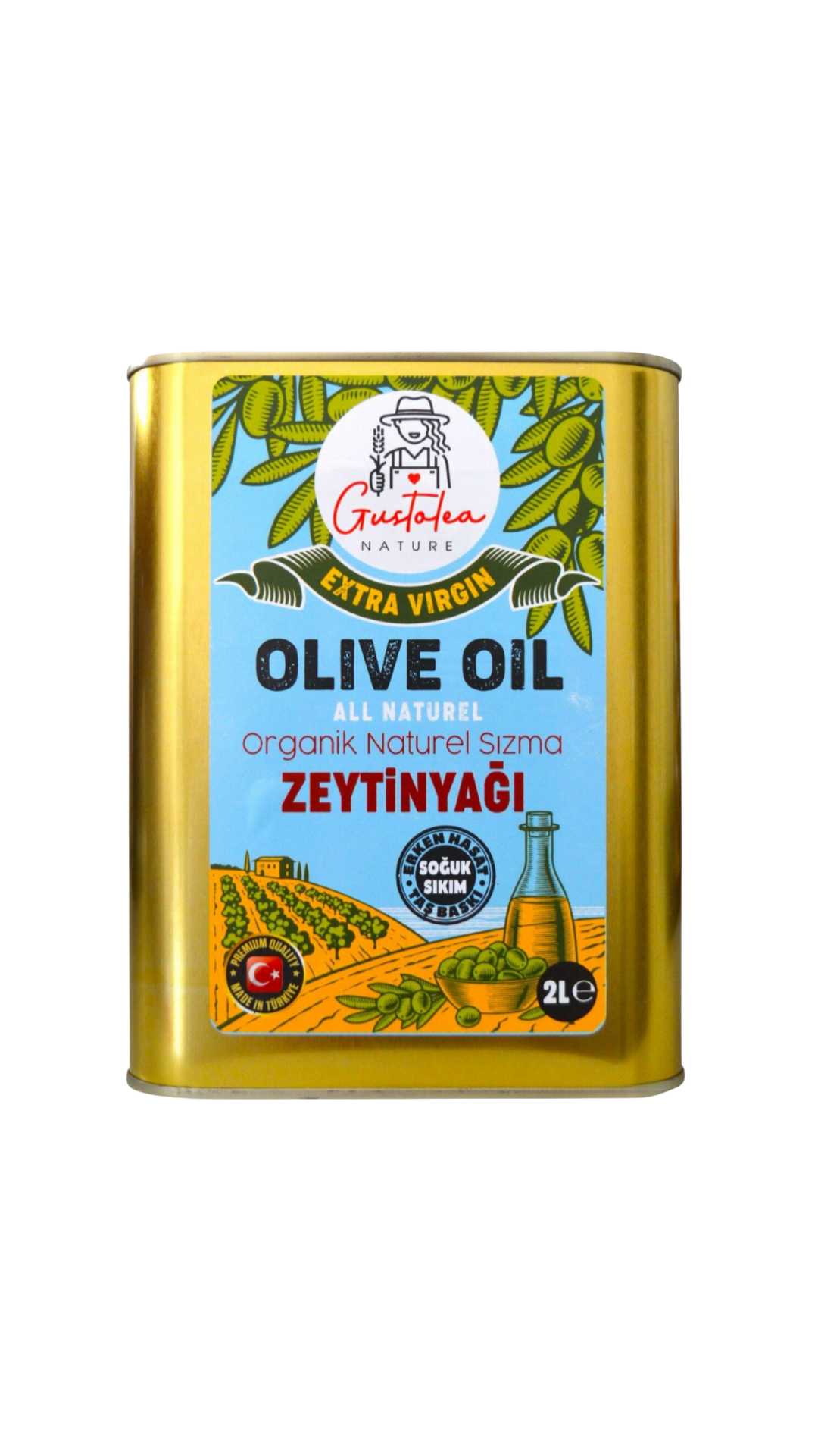 GN Gustolea Nature Organik Bebek Soğuk Sıkım Naturel Sızma Zeytinyağı 2024 Mahsul 2 L