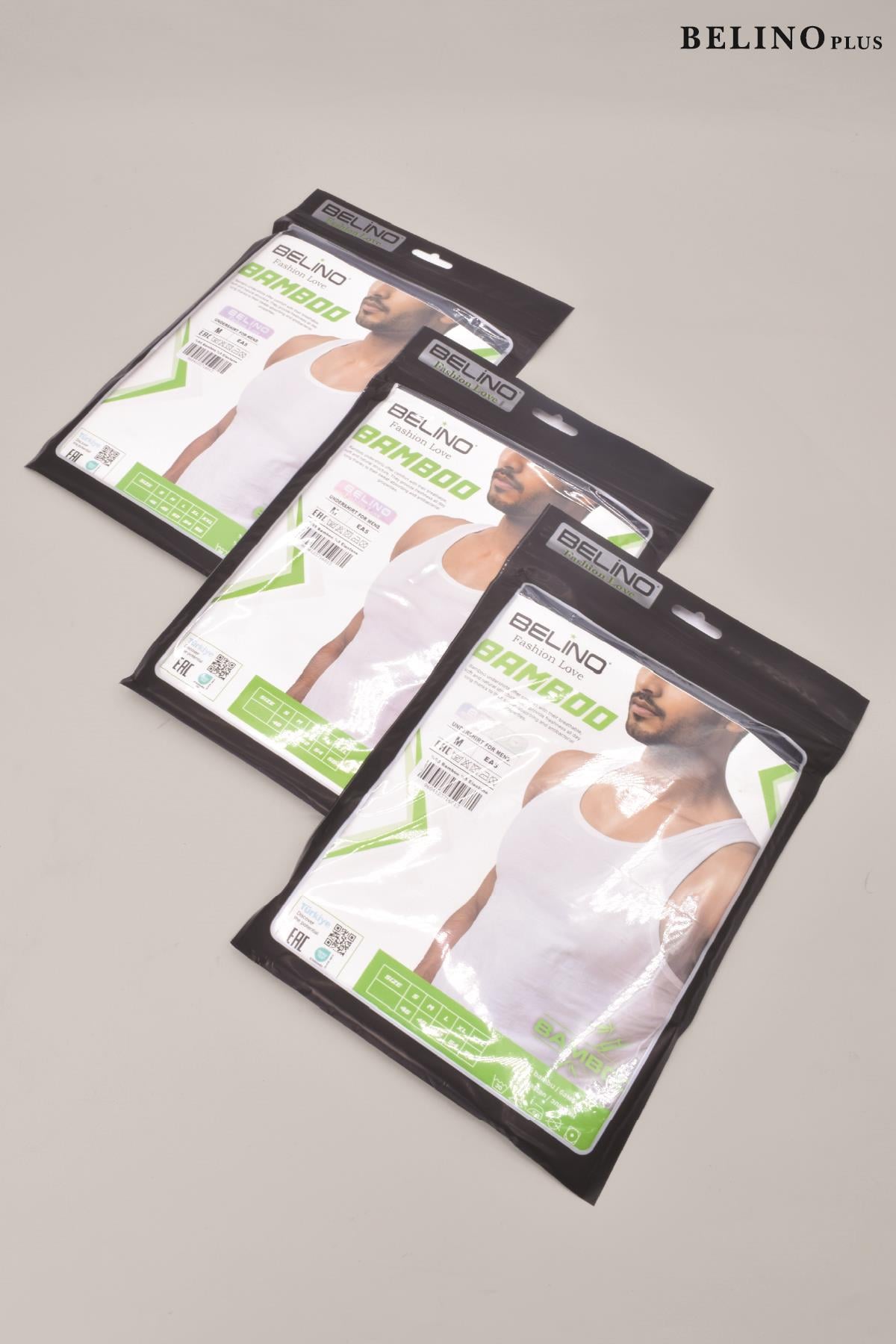 Bambu Atlet Erkek Beyaz Renk Ter Emici Likralı 3 lü Paket