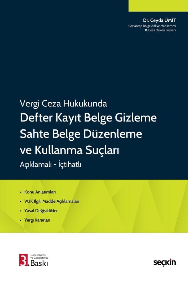 VERGİ CEZA HUKUKUNDA DEFTER KAYIT BELGE DÜZENLEME