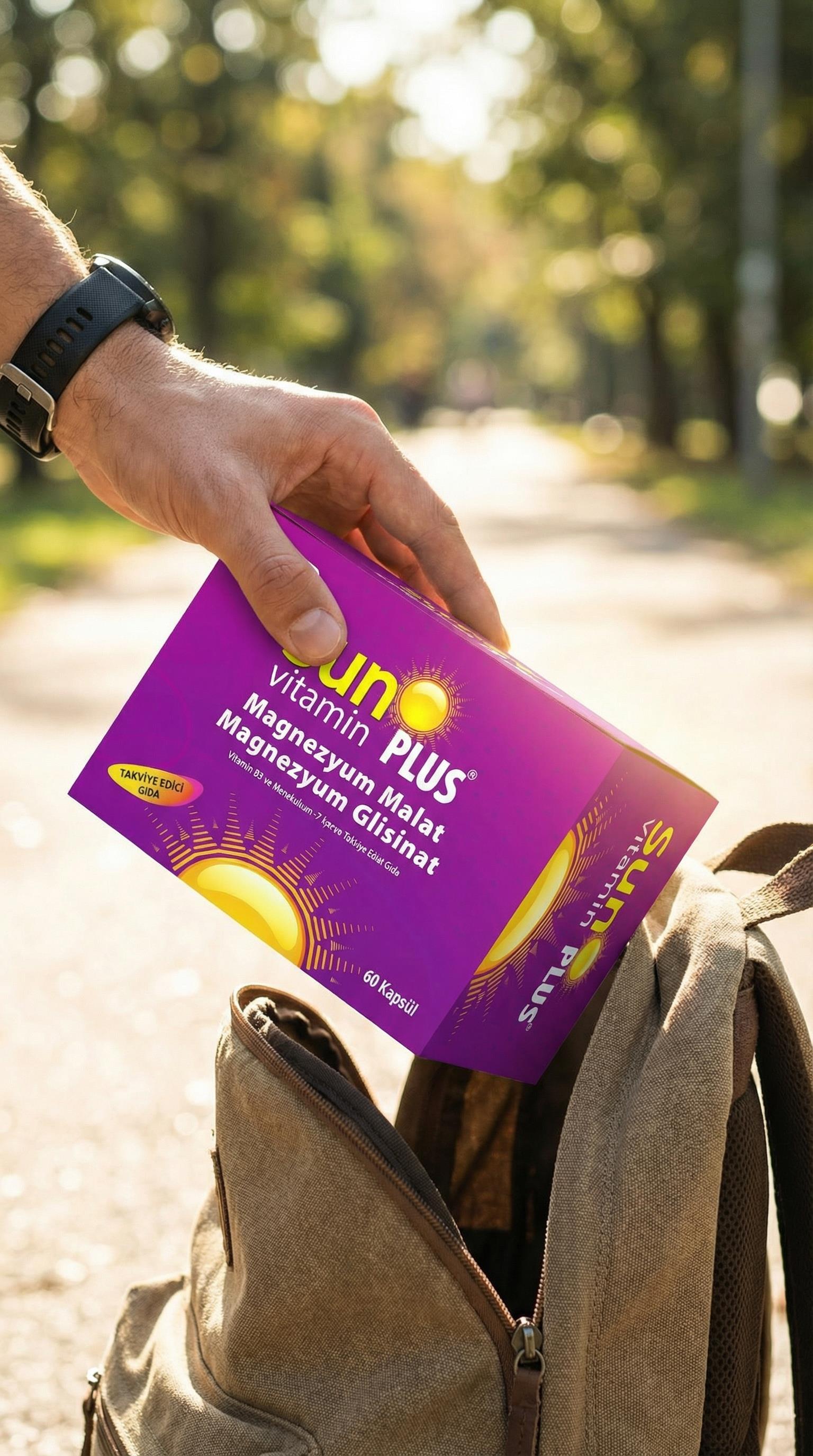  Sun Vitamin Plus Vitamin D3 ve Menakuinon-7 İçeren Takviye Edici Gıda 60 Kapsül