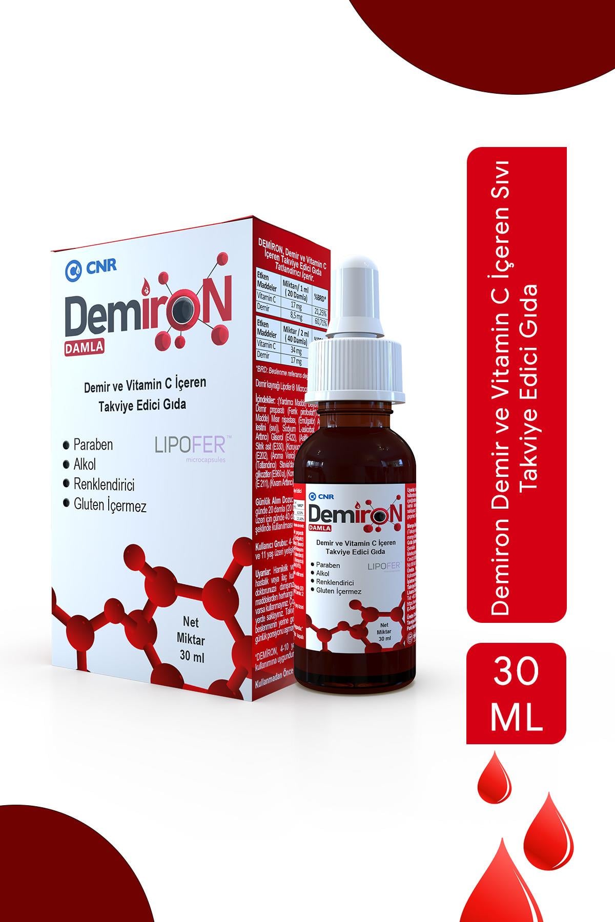 Demiron Demir ve Vitamin C İçeren Sıvı Takviye Edici Gıda 30 Ml