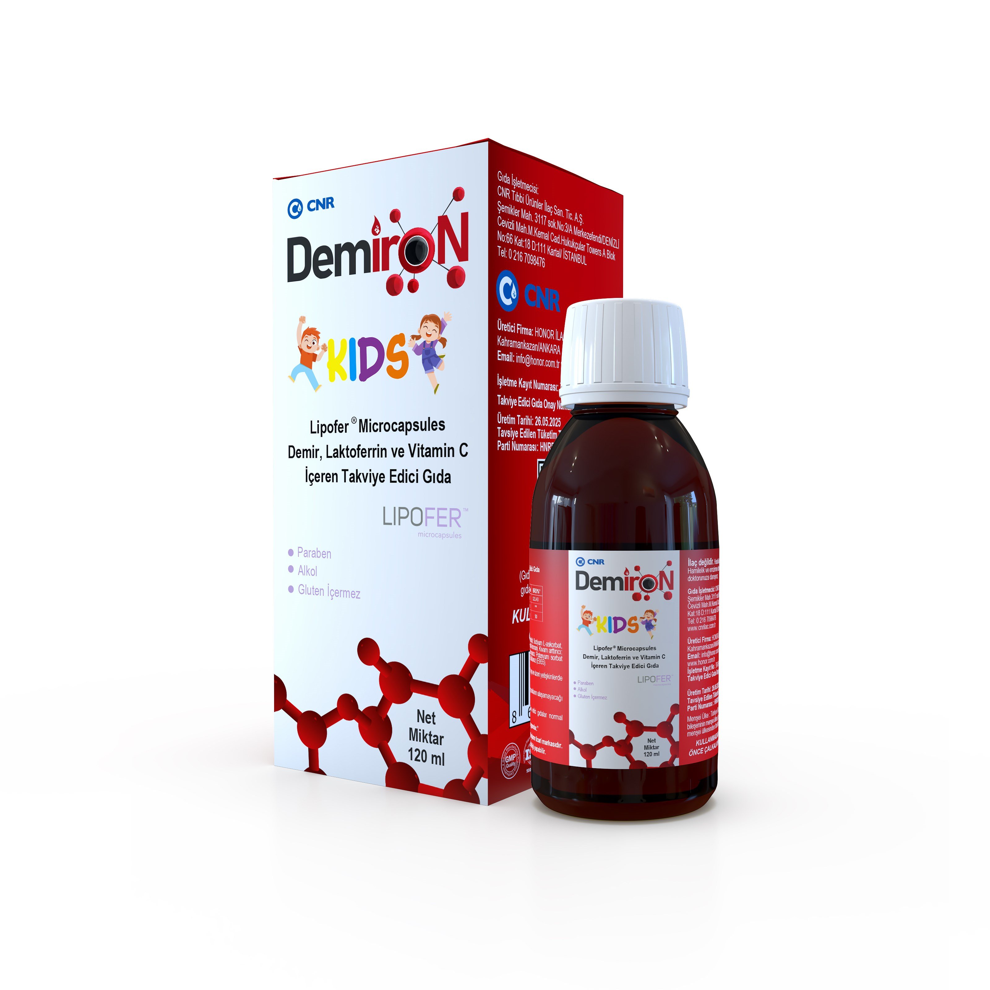 Demiron Kids Demir, Laktoferrin ve Vitamin C İçeren Takviye Edici Gıda 120 Ml