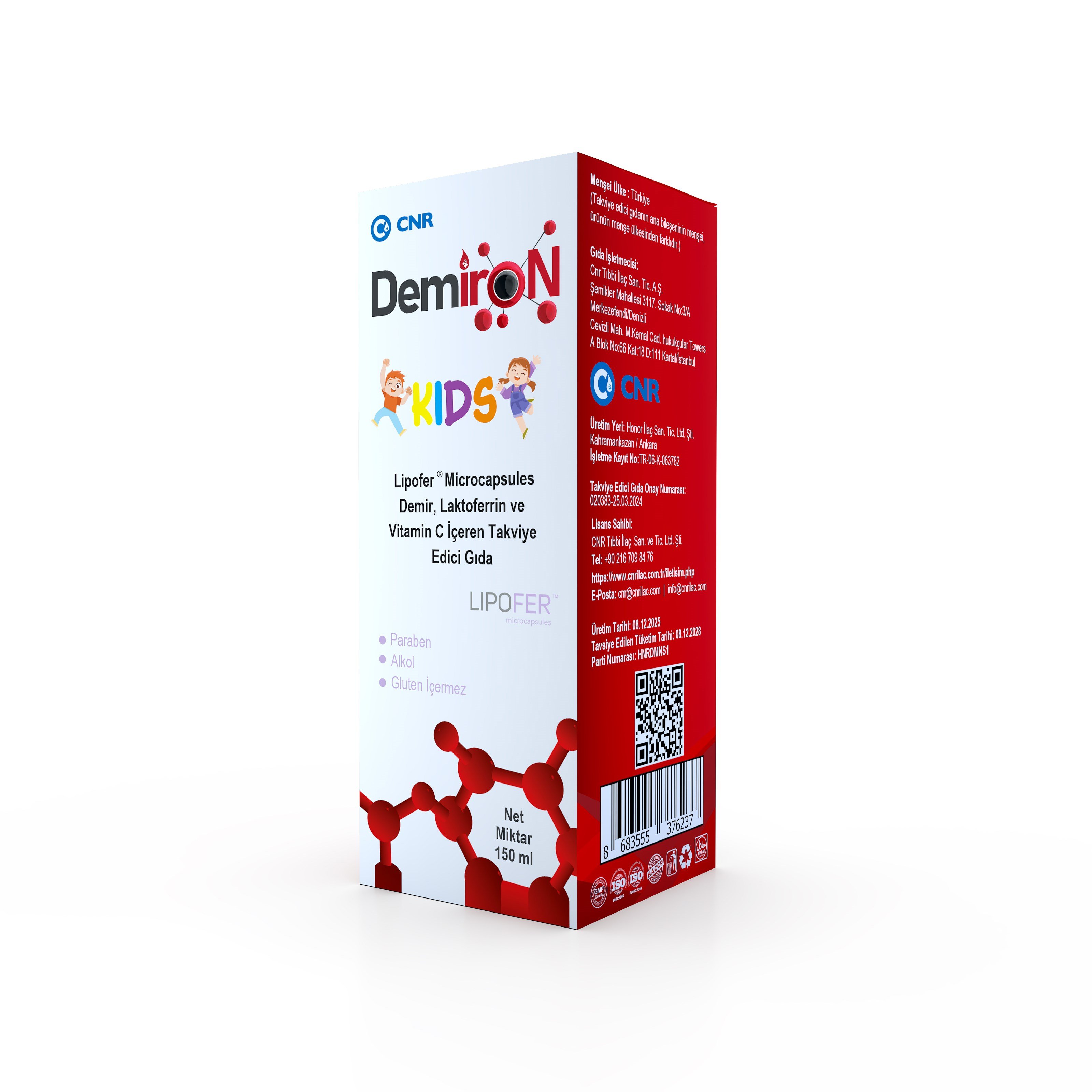 Demiron Kids Demir, Laktoferrin ve Vitamin C İçeren Takviye Edici Gıda 150 Ml