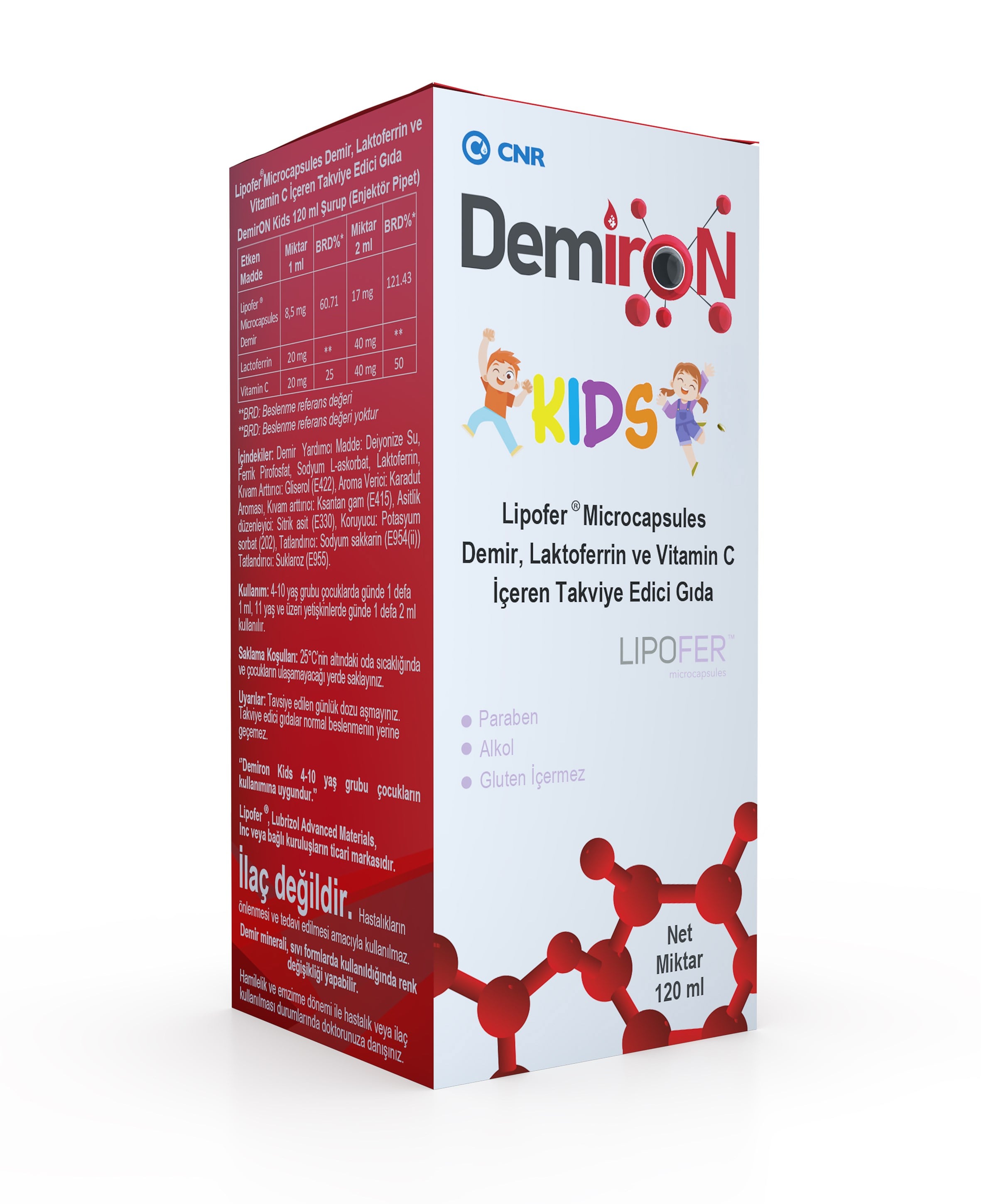 Demiron Kids Demir, Laktoferrin ve Vitamin C İçeren Takviye Edici Gıda 120 Ml