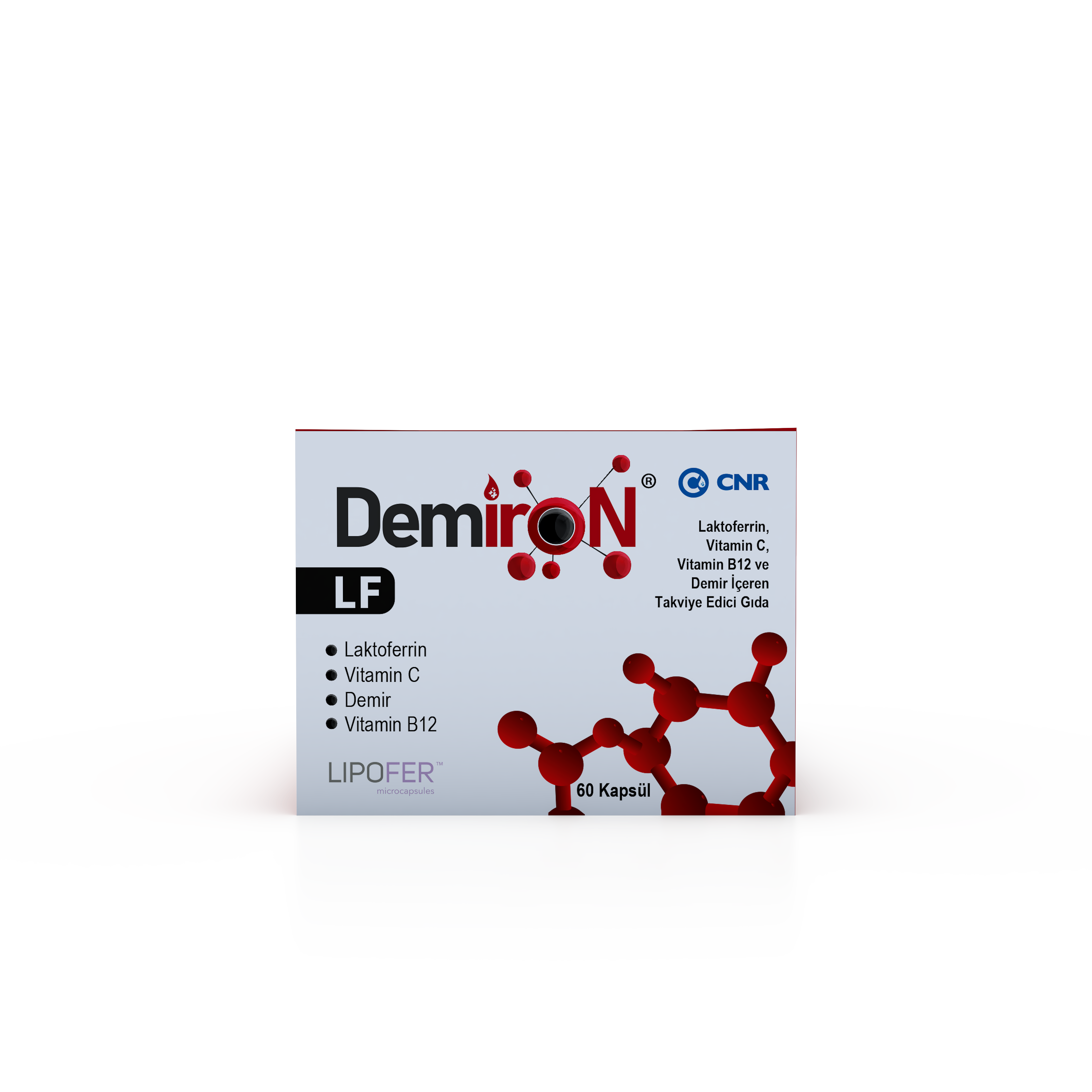 Demiron LF, Laktoferrin, Vitamin C, Vitamin B12 ve Demir İçeren Takviye Edici Gıda