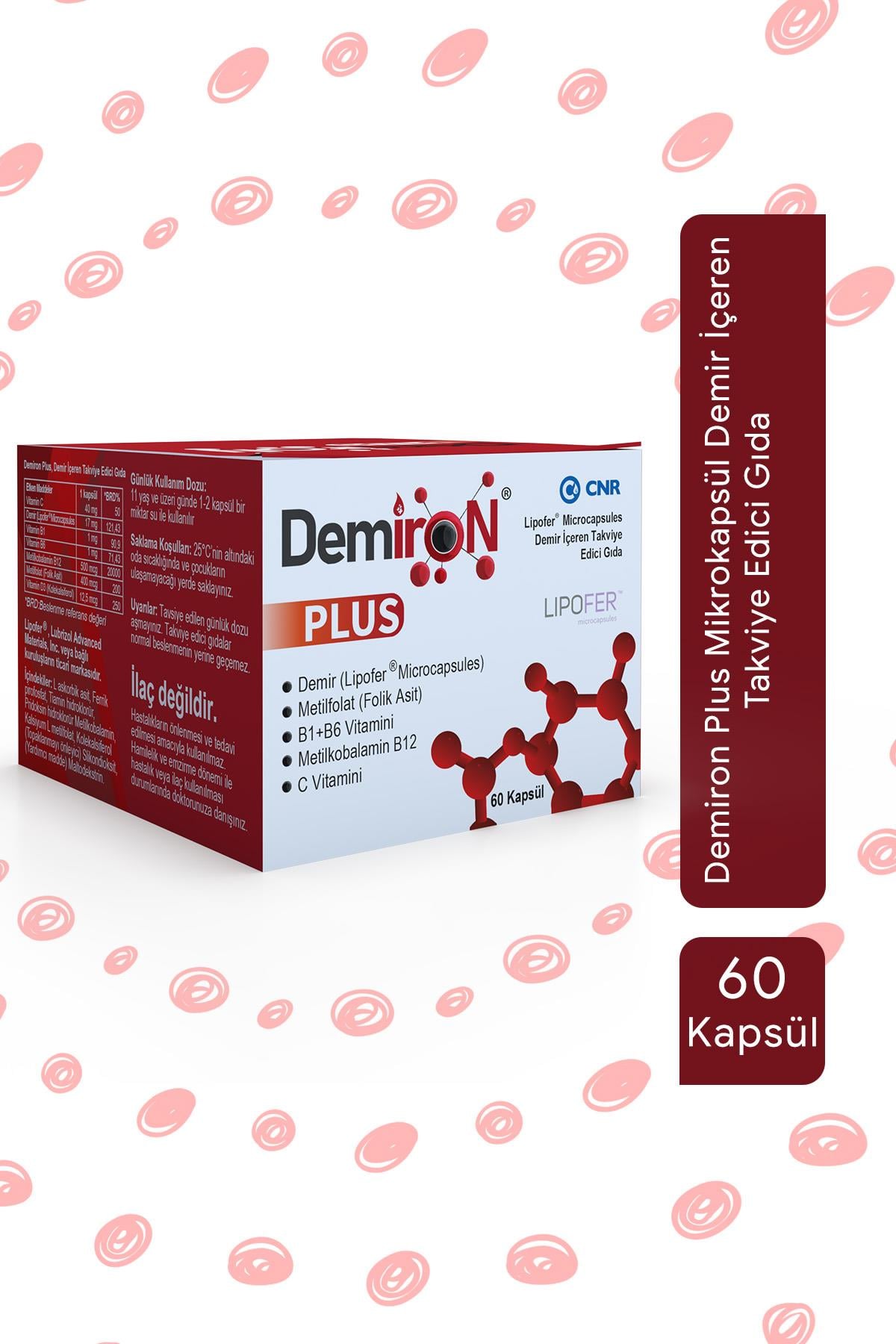 Demiron Plus Demir İçeren takviye Edici Gıda 60 Kapsül