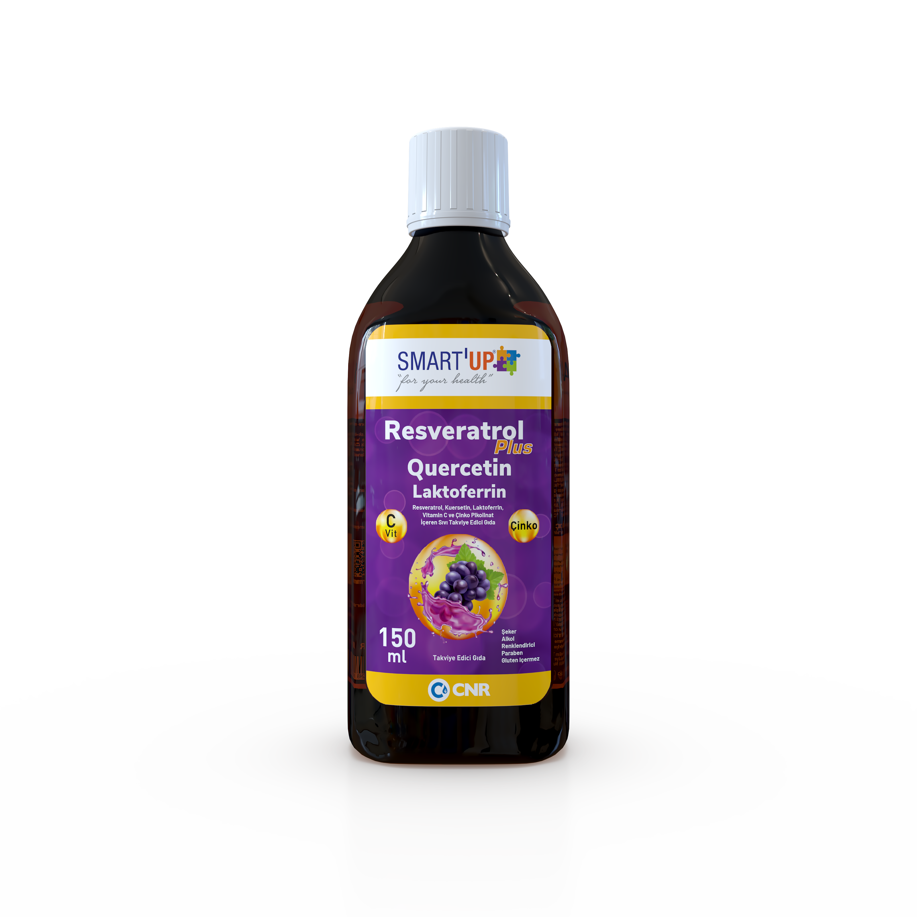 Resveratrol Plus Resveratrol, Kuersetin, Laktoferrin, Vitamin C ve Çinko Pikolinat İçeren Sıvı Takviye Edici Gıda 