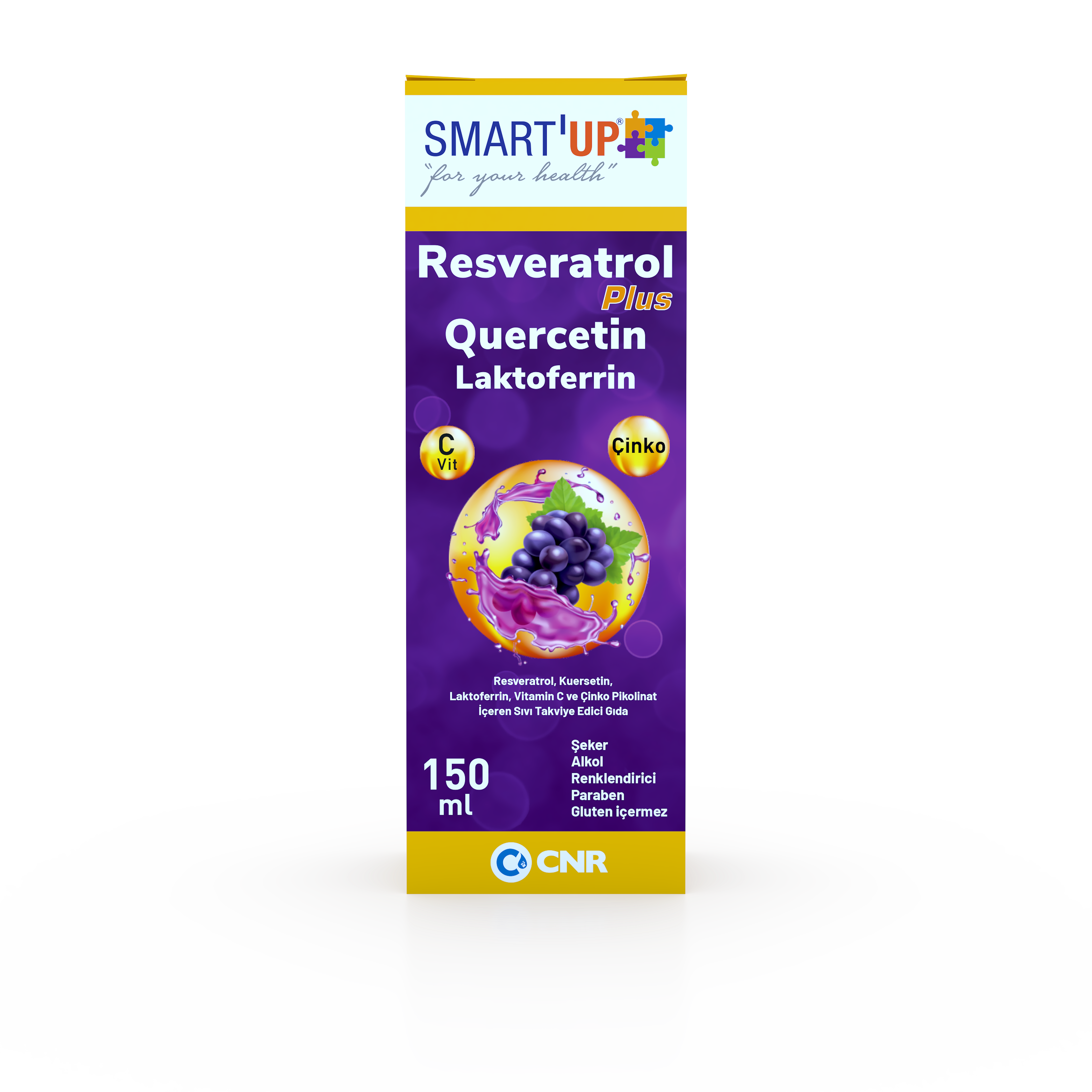 Resveratrol Plus Resveratrol, Kuersetin, Laktoferrin, Vitamin C ve Çinko Pikolinat İçeren Sıvı Takviye Edici Gıda 