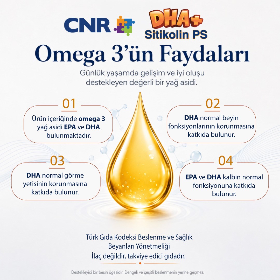 Smart Up DHA+ Omega 3, Sitikolin, Fosfotidilserin ve Vitamin B12 İçeren Sıvı Takviye Edici Gıda 100 Ml Şurup