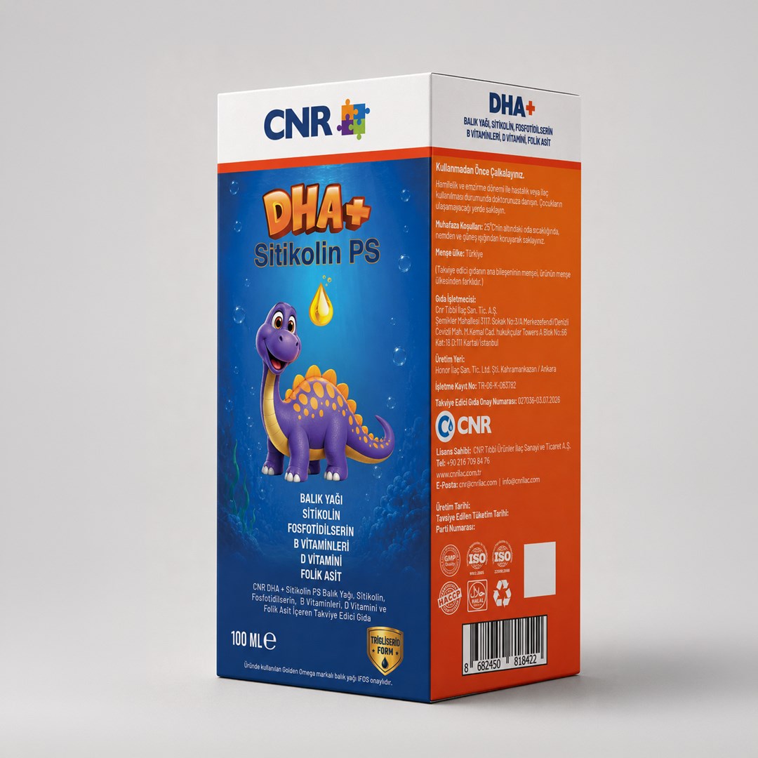 Smart Up DHA+ Omega 3, Sitikolin, Fosfotidilserin ve Vitamin B12 İçeren Sıvı Takviye Edici Gıda 100 Ml Şurup