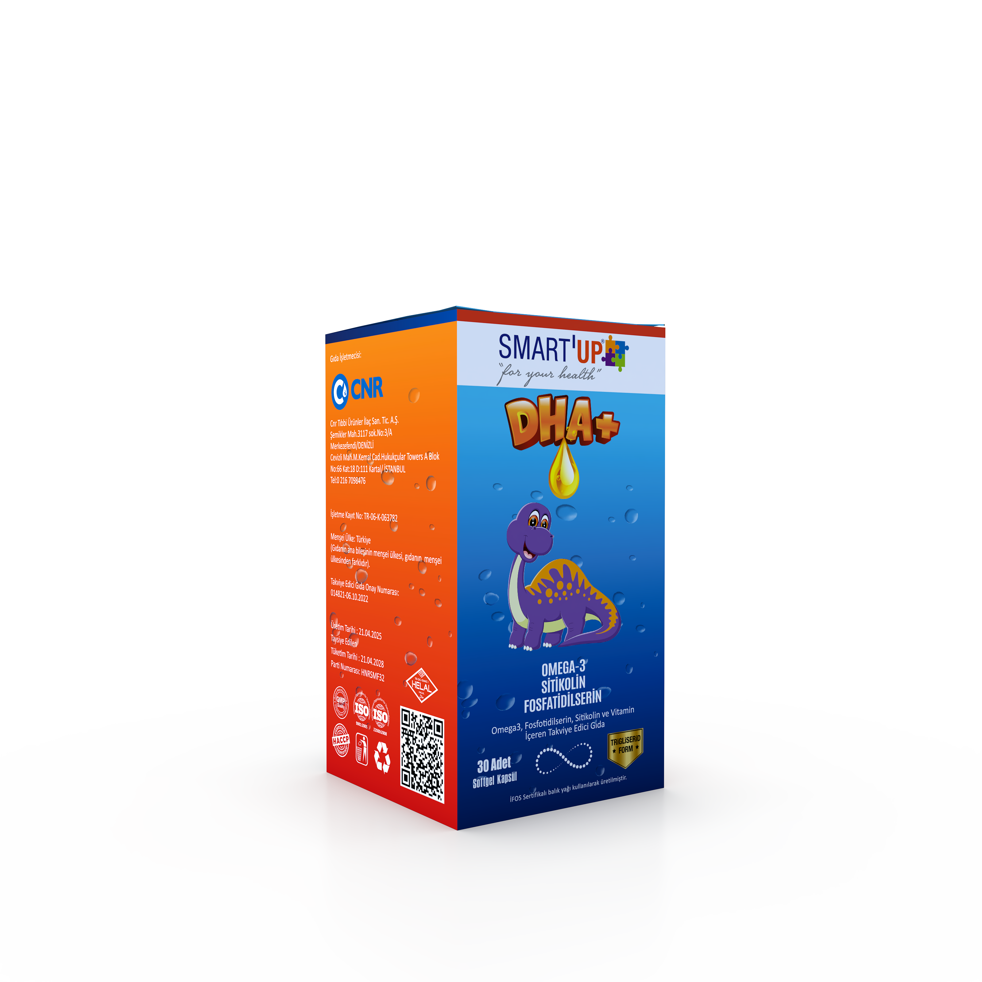 Smart UP DHA+ Omega3, Fosfotidilserin, Sitikolin ve Vitamin İçeren Takviye Edici Gıda 30 Softjel Kapsül