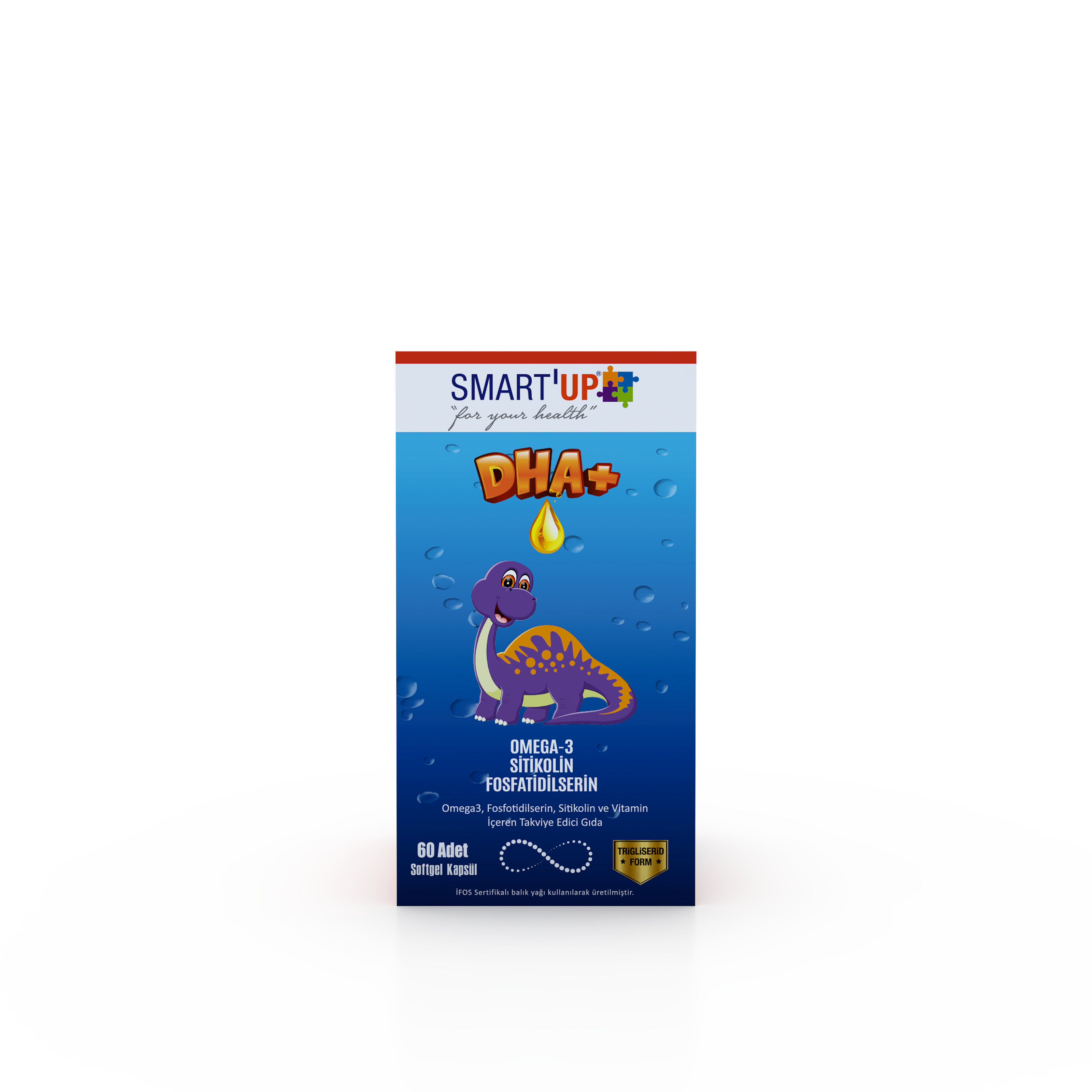 Smart UP DHA+ Omega3, Fosfotidilserin, Sitikolin ve Vitamin İçeren Takviye Edici Gıda 60 Softjel Kapsül