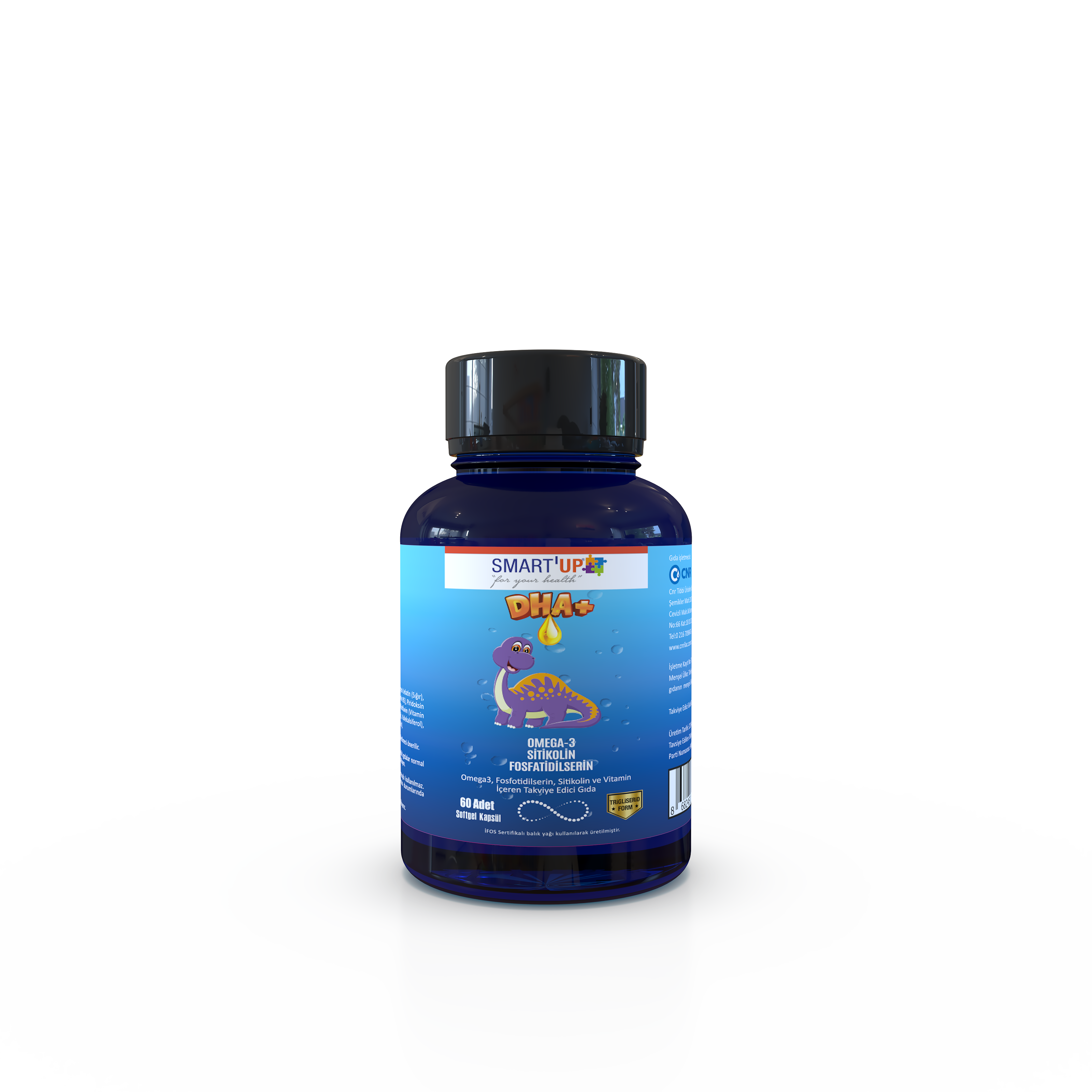 Smart UP DHA+ Omega3, Fosfotidilserin, Sitikolin ve Vitamin İçeren Takviye Edici Gıda 60 Softjel Kapsül
