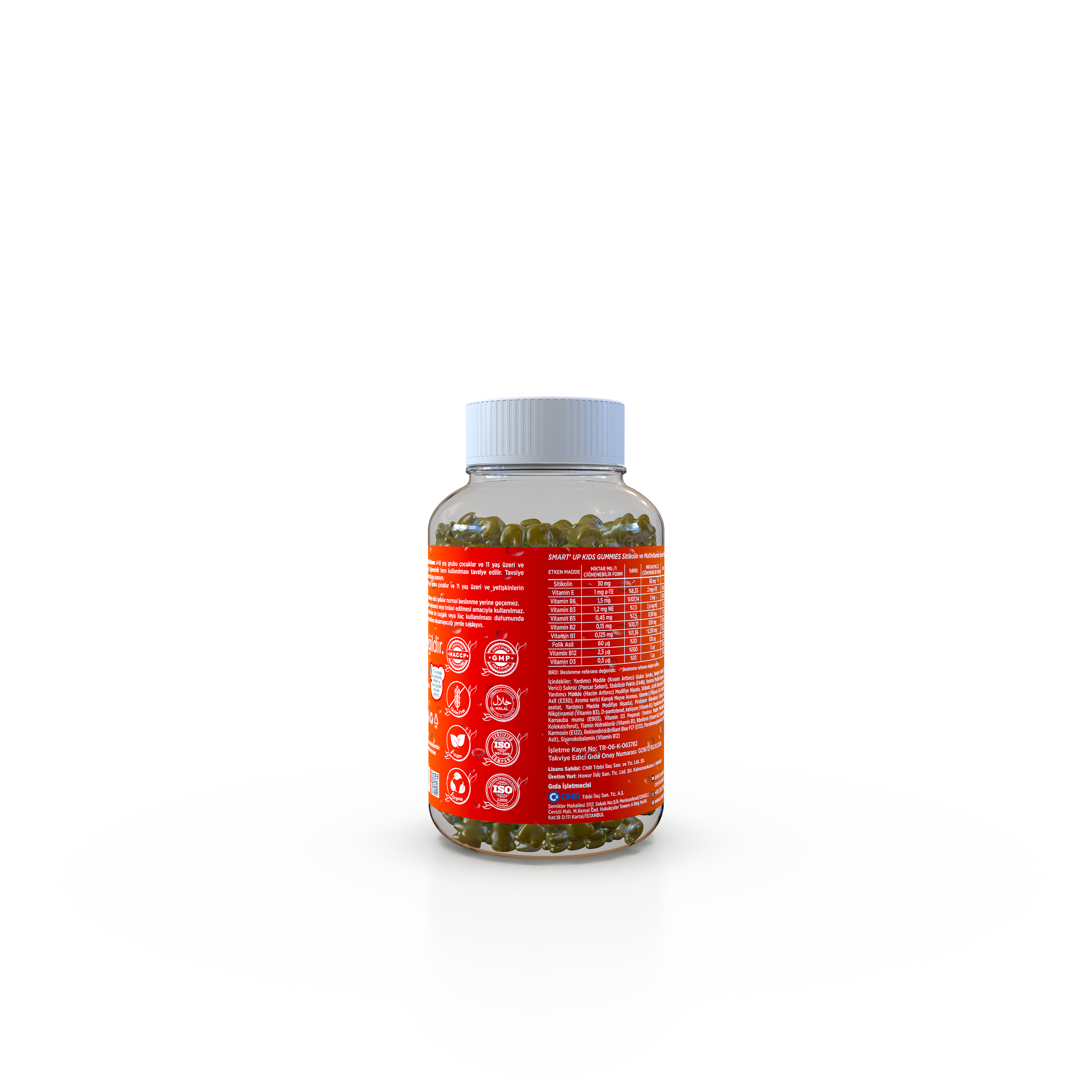 Smart UP KIDS GUMMIES Sitikolin ve Multivitamin İçeren Takviye Edici Gıda 60 Çiğnenebilir Jel Form