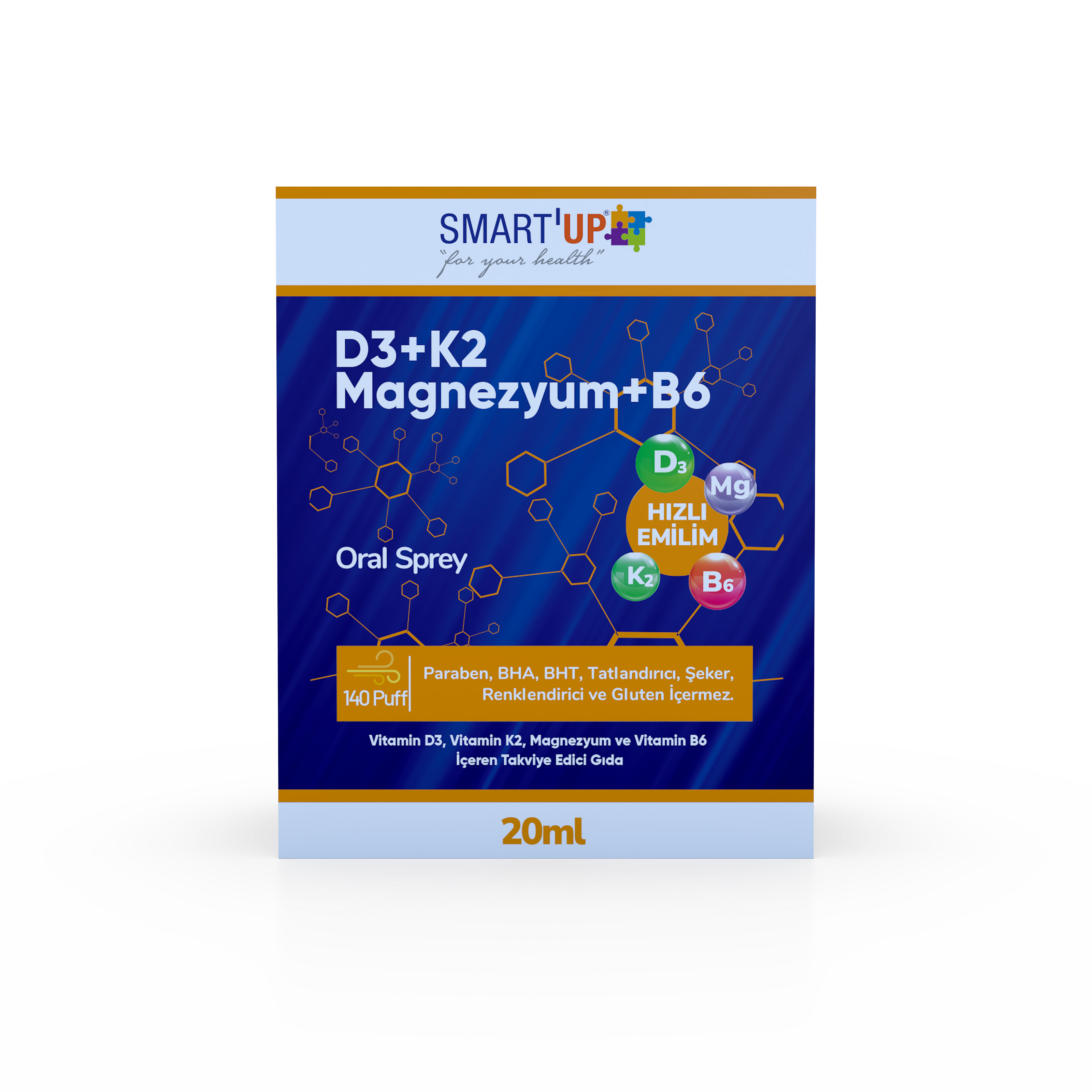 Smart Up Vitamin D3, Vitamin K2, Magnezyum ve Vitamin B6 İçeren Takviye Edici Gıda 20 Ml Damla