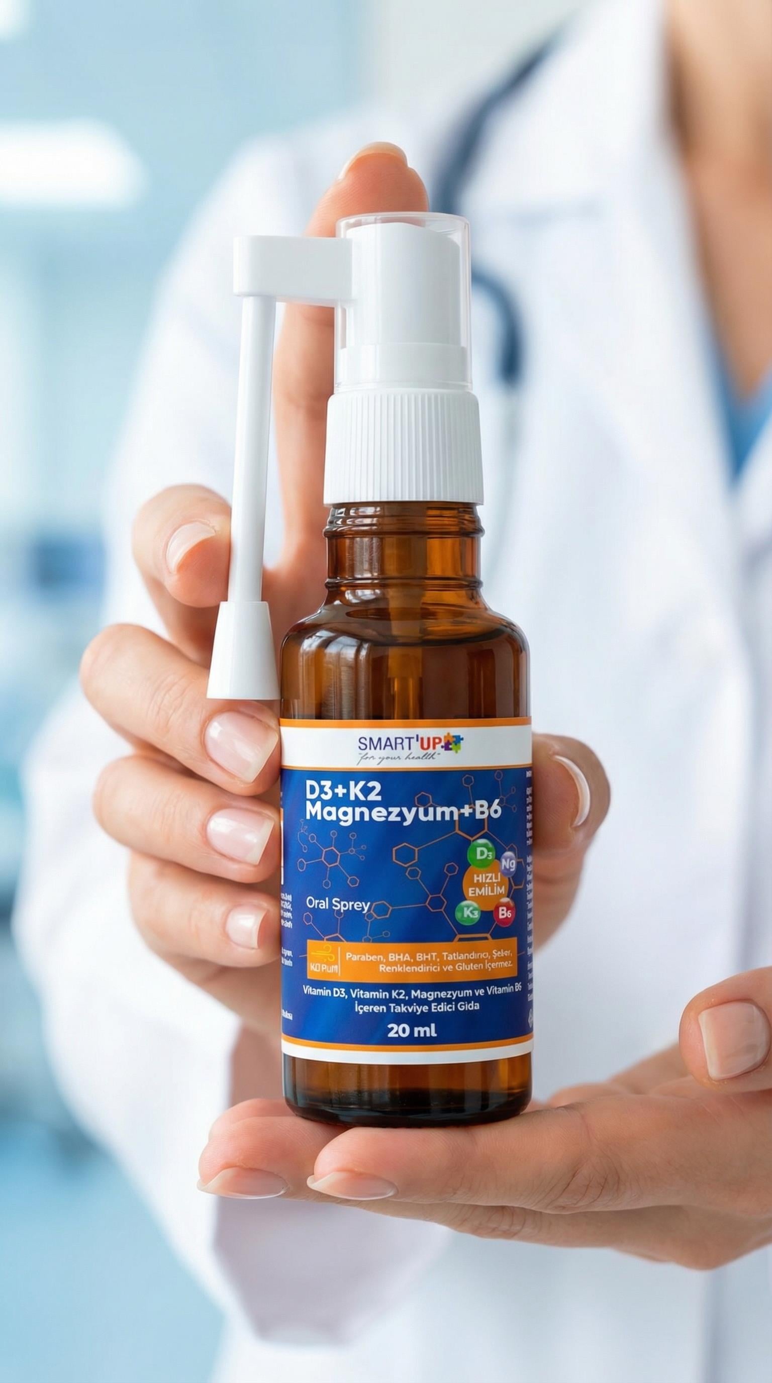 Smart Up Vitamin D3, Vitamin K2, Magnezyum ve Vitamin B6 İçeren Takviye Edici Gıda 20 Ml Damla