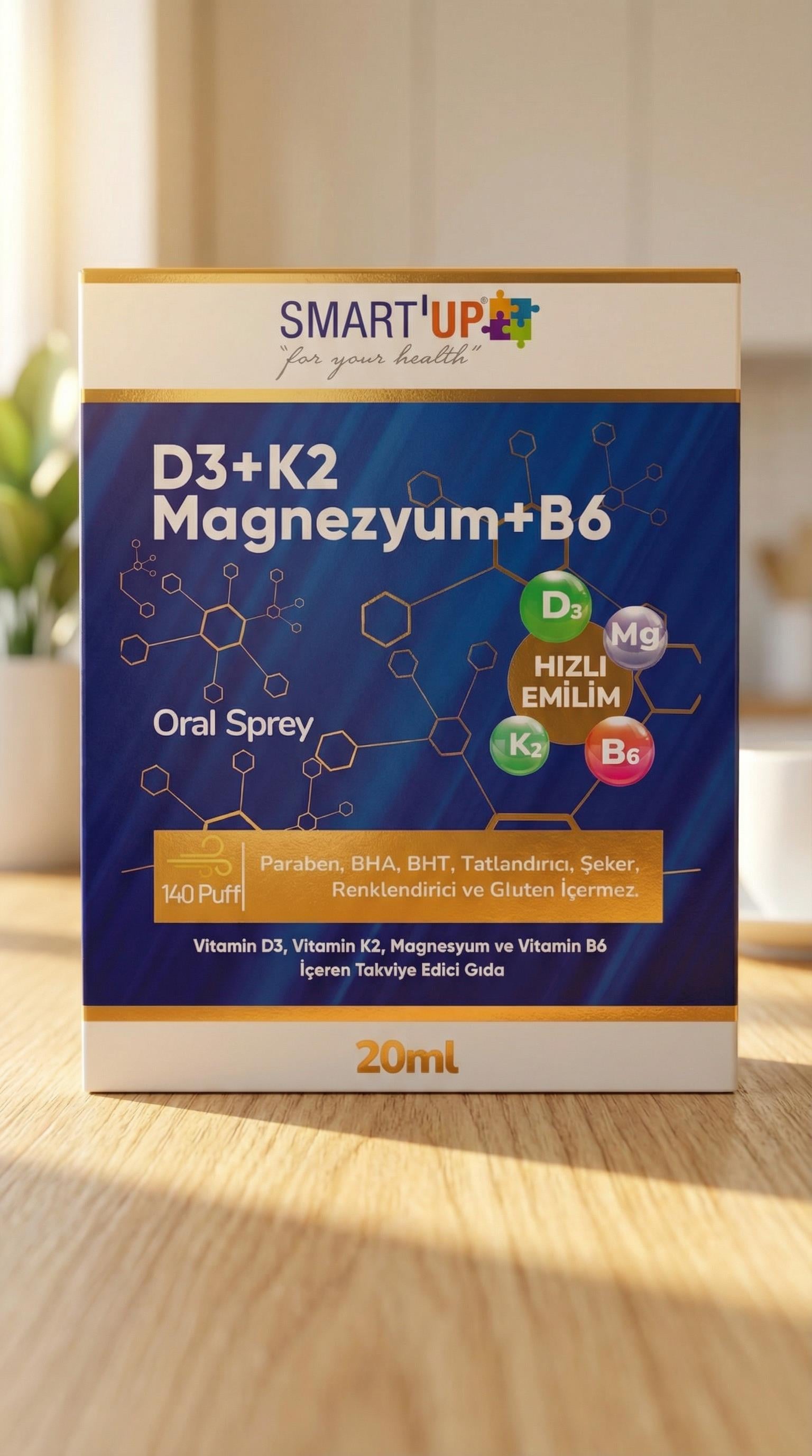 Smart Up Vitamin D3, Vitamin K2, Magnezyum ve Vitamin B6 İçeren Takviye Edici Gıda 20 Ml Damla